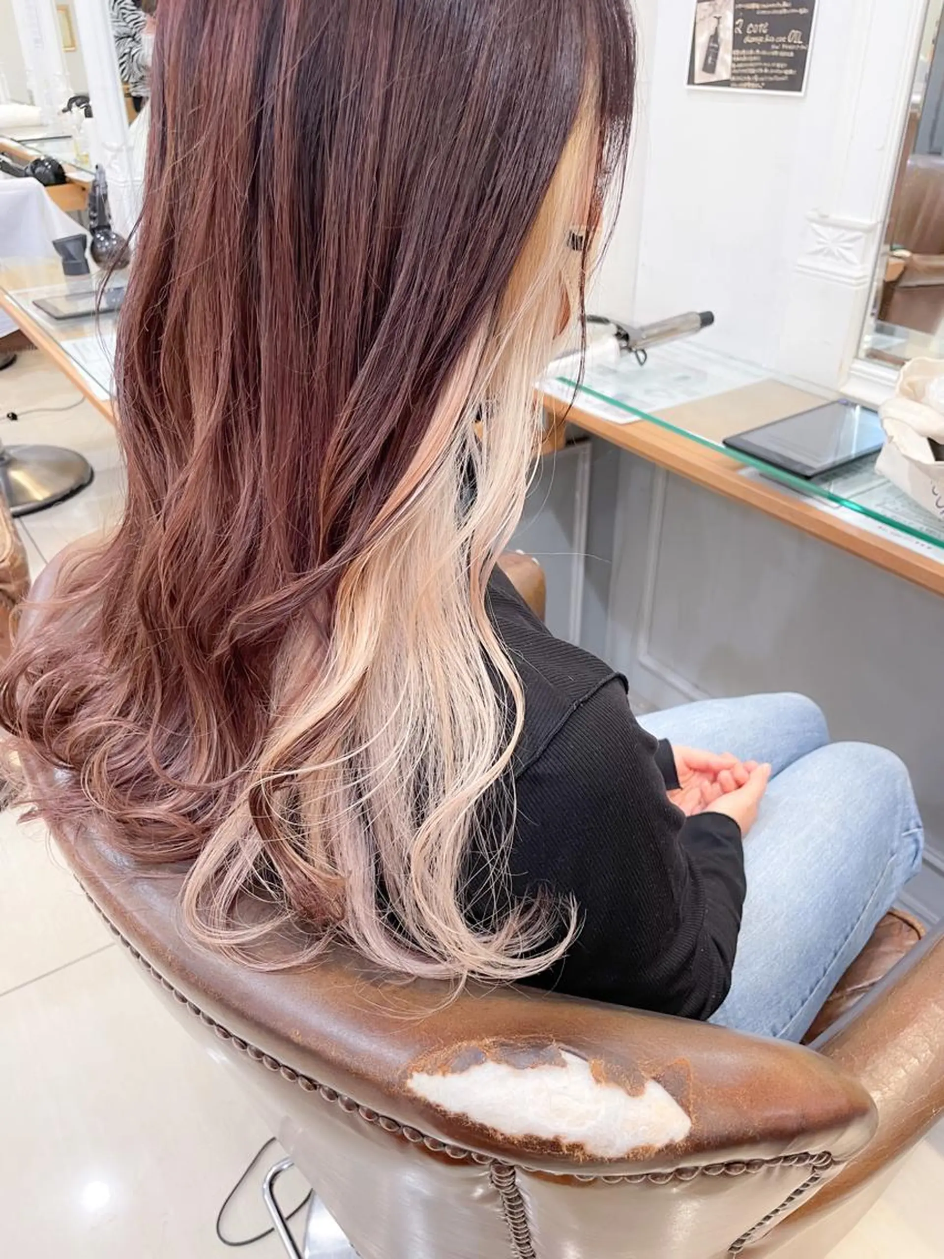 ロング カラー ベージュカラー インナーカラー カット ヘアカラー トリートメント ✨カラー支持No.1 🧸ワキ カナコ🧸のヘアスタイル
