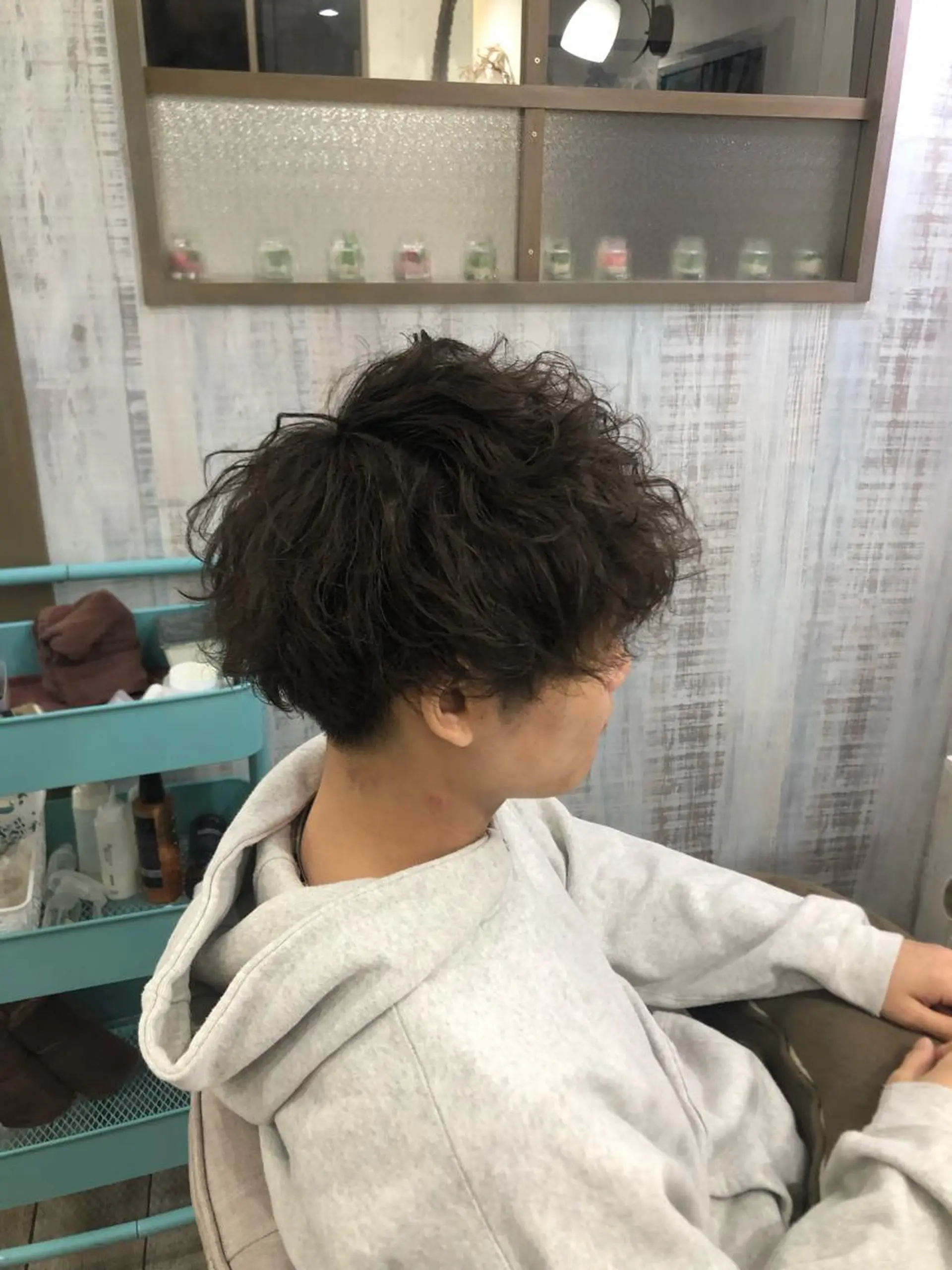 ショート パーマ メンズ ヘアカラー パーマ イシジマ タカナリのヘアスタイル
