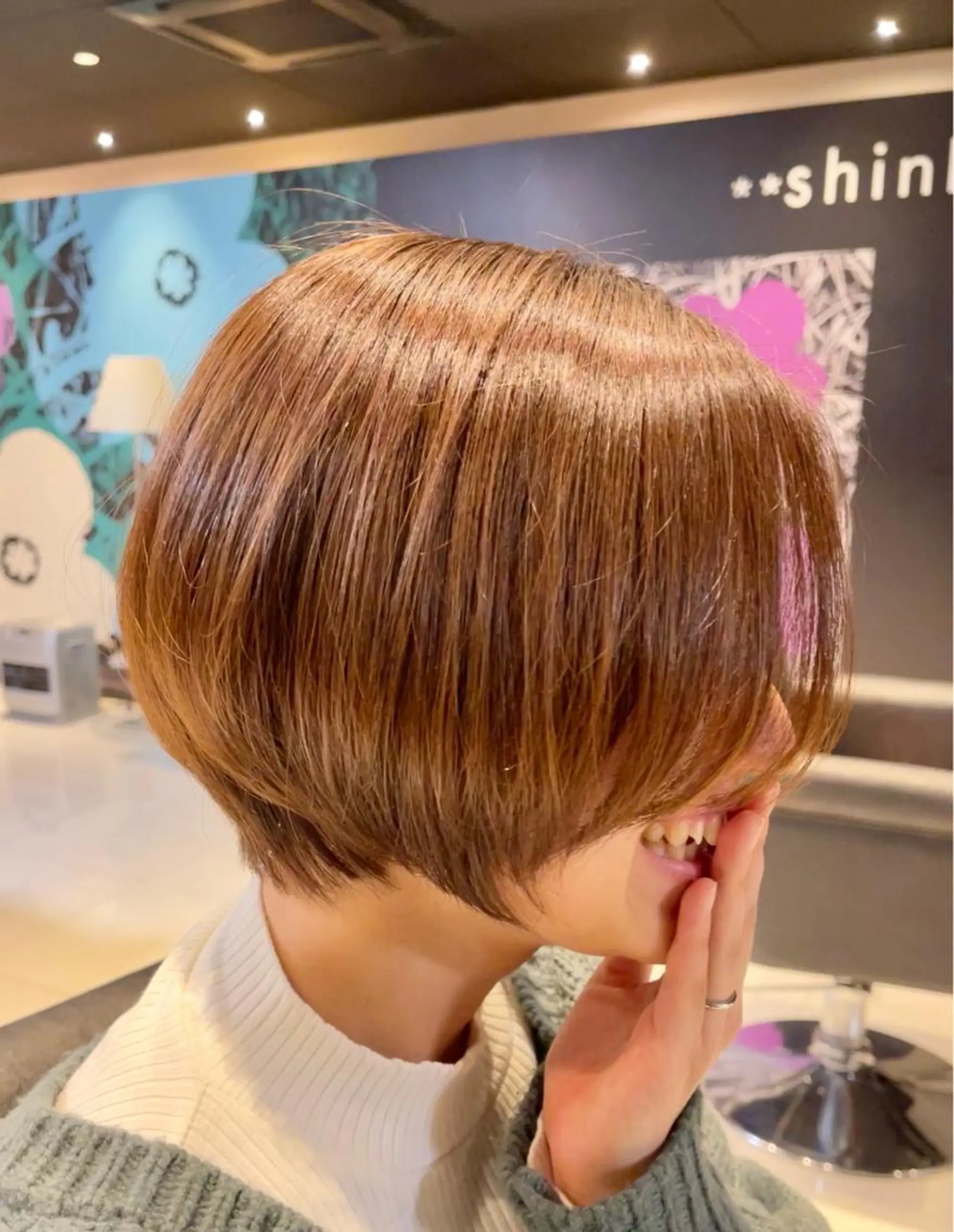 ショート カラー ショートボブ 丸みショート ボブ くびれヘア ショートヘア カット ヘアカラー 三好 達也のヘアスタイル
