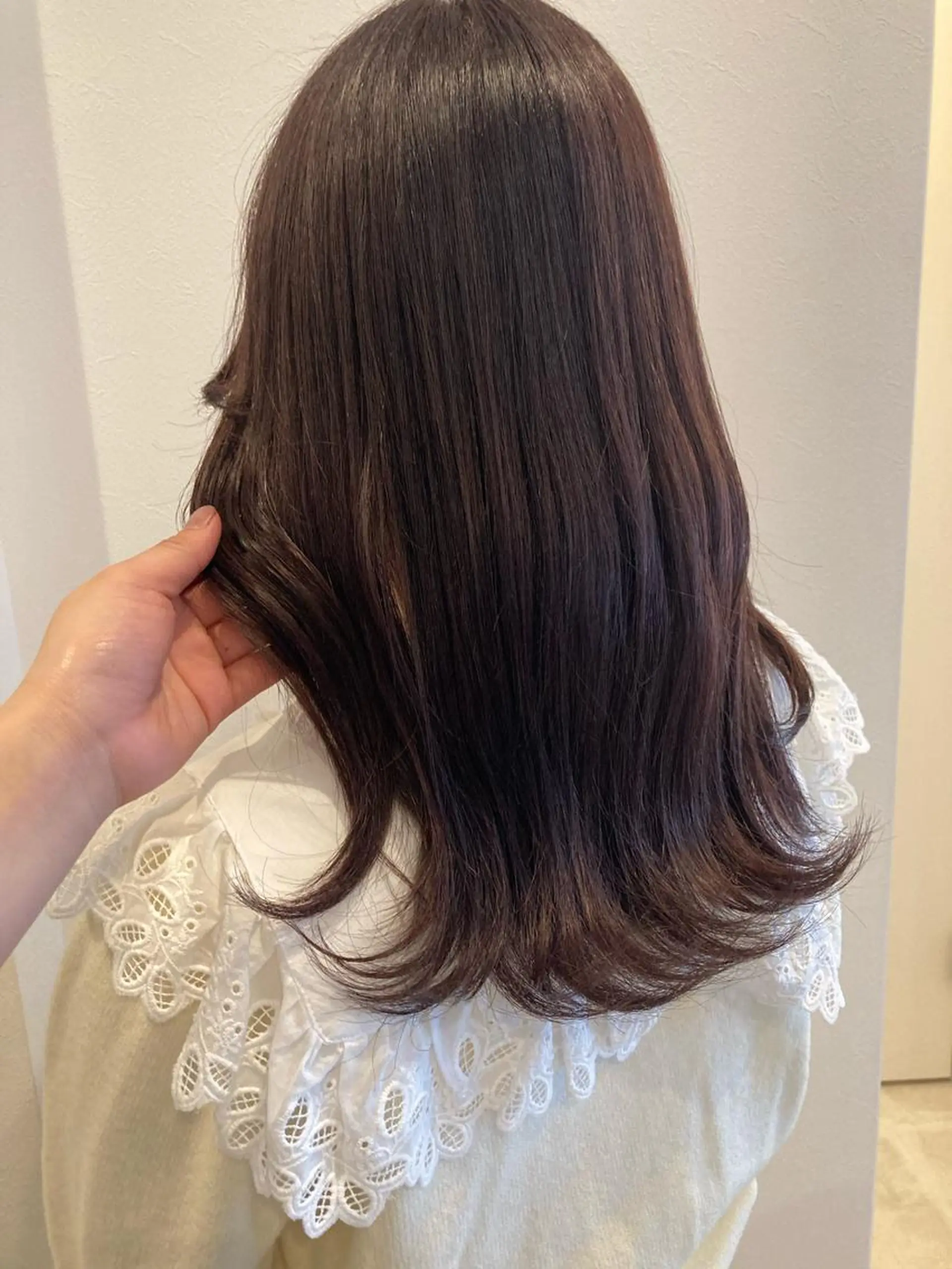 セミロング ヘアカラー トリートメント ✨色持ちの良い艶 カラー✨蟹江真世のヘアスタイル