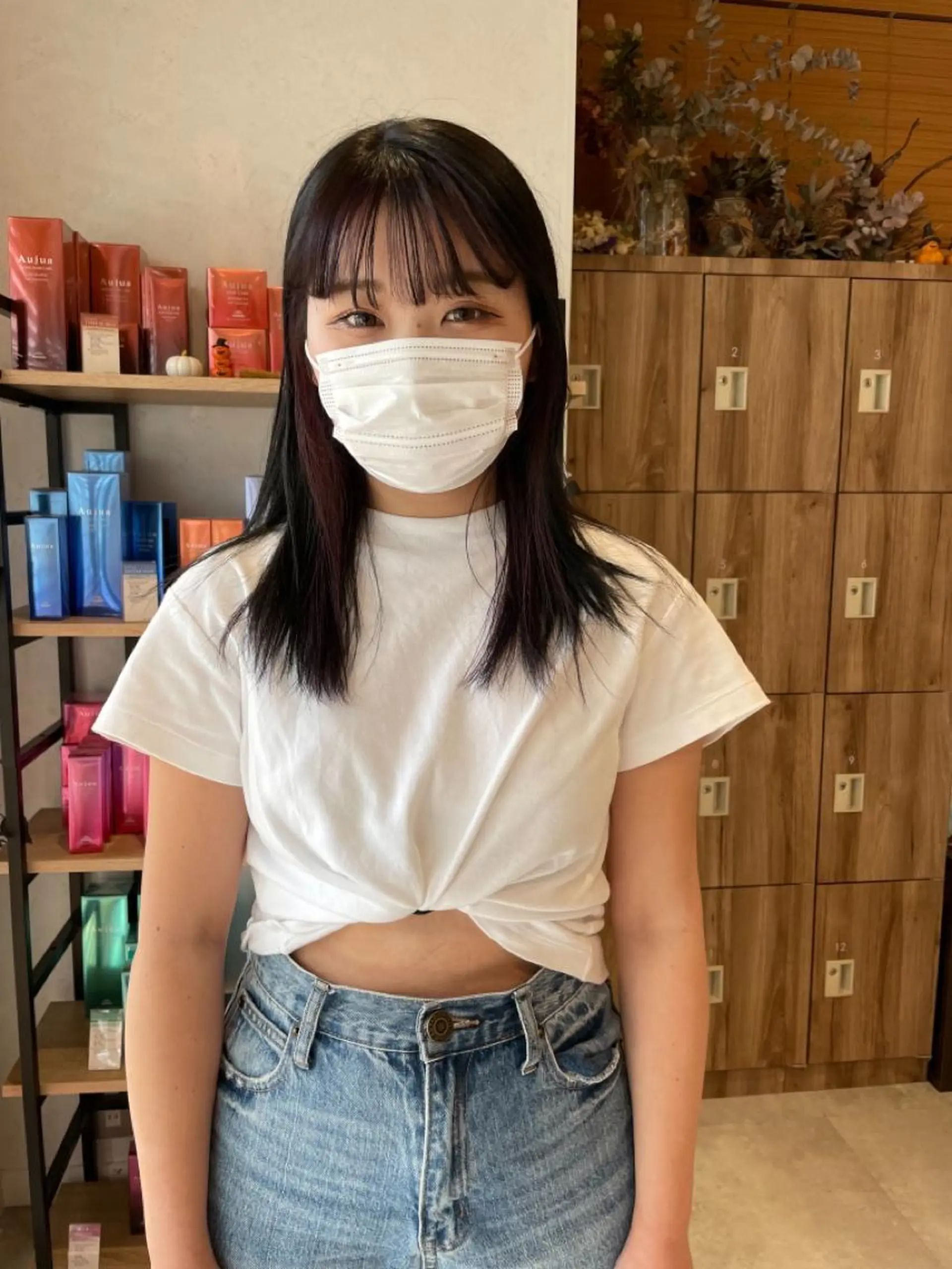 セミロング カラー ヘアアレンジ カシス イヤリングカラー ピンクカラー ヘアカラー トリートメント ヘッドスパ パーマ指名No1 /namiのヘアスタイル