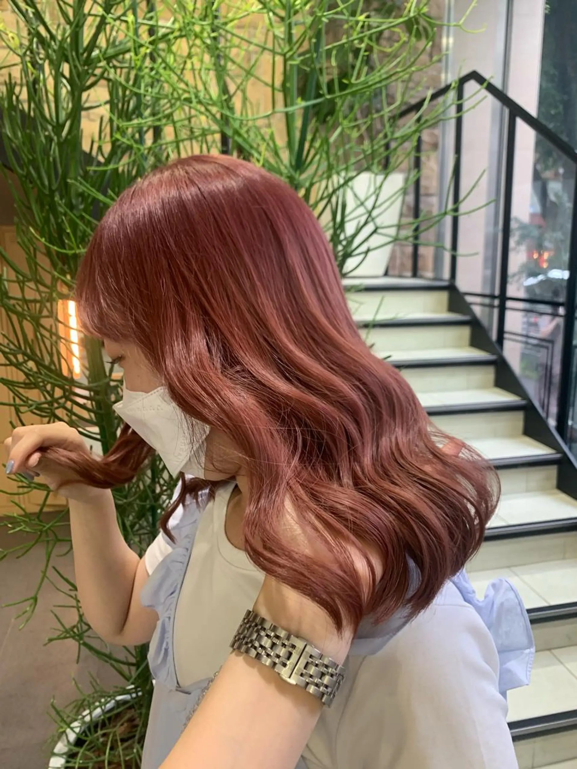 ミディアム カラー 海外girl🤎 透明感ベージュmaoのヘアスタイル