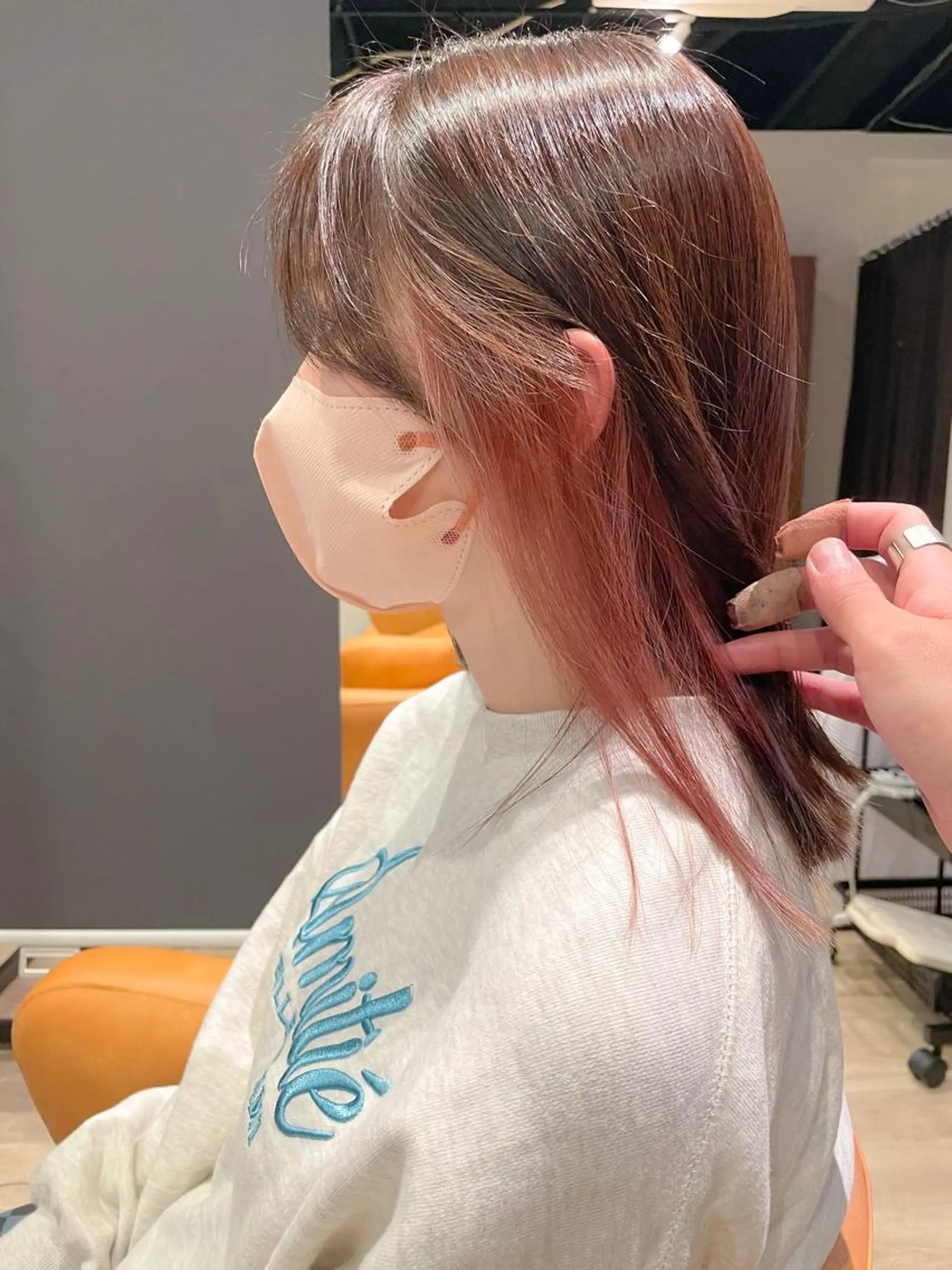 ミディアム カラー ピンクカラー ヘアカラー 髪質改善/ブリーチ 田代 龍我のヘアスタイル