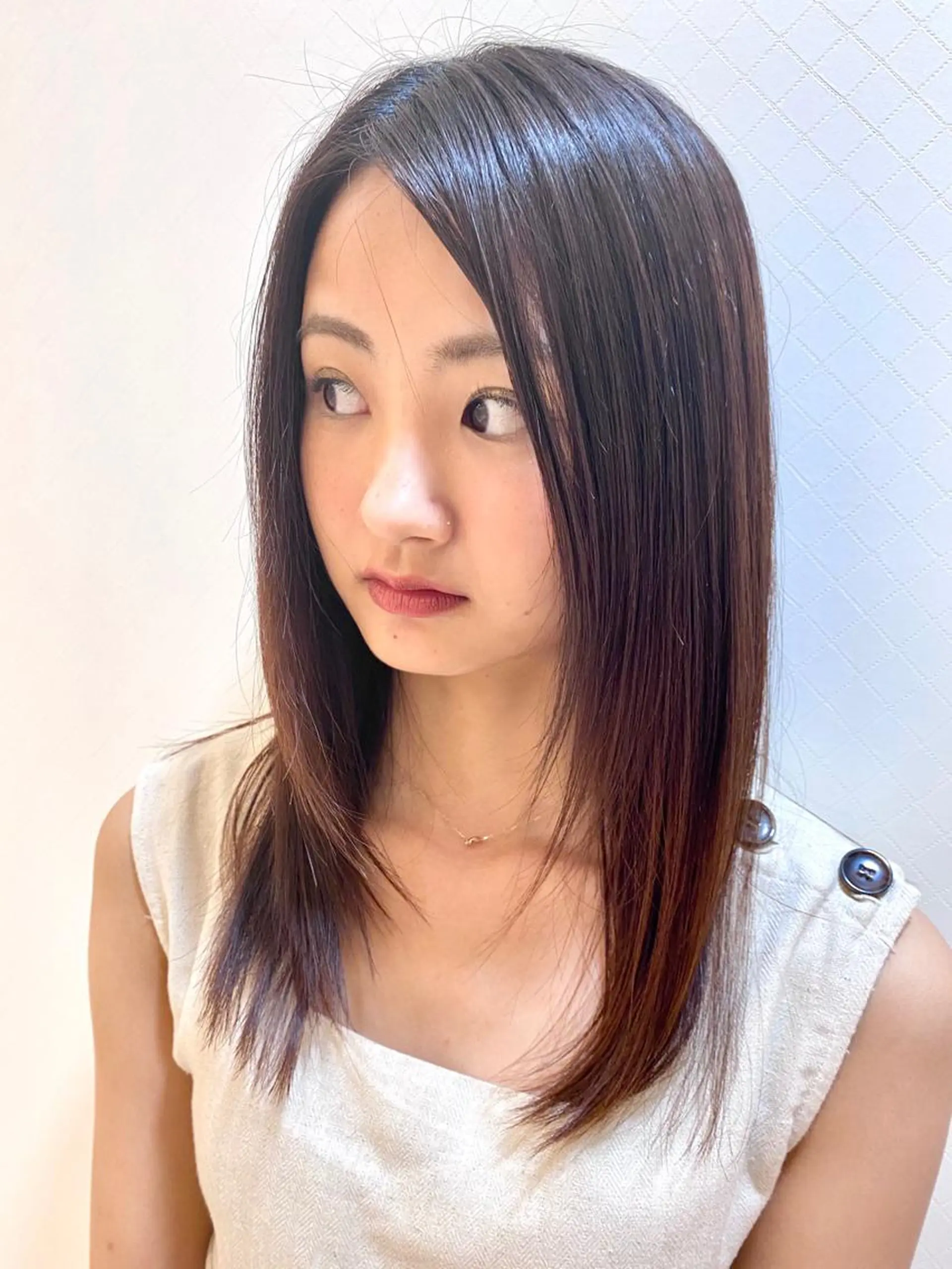 セミロング パーマ カット 縮毛矯正 💎髪質改善/縮毛矯 正特化💎鈴木一寿のヘアスタイル