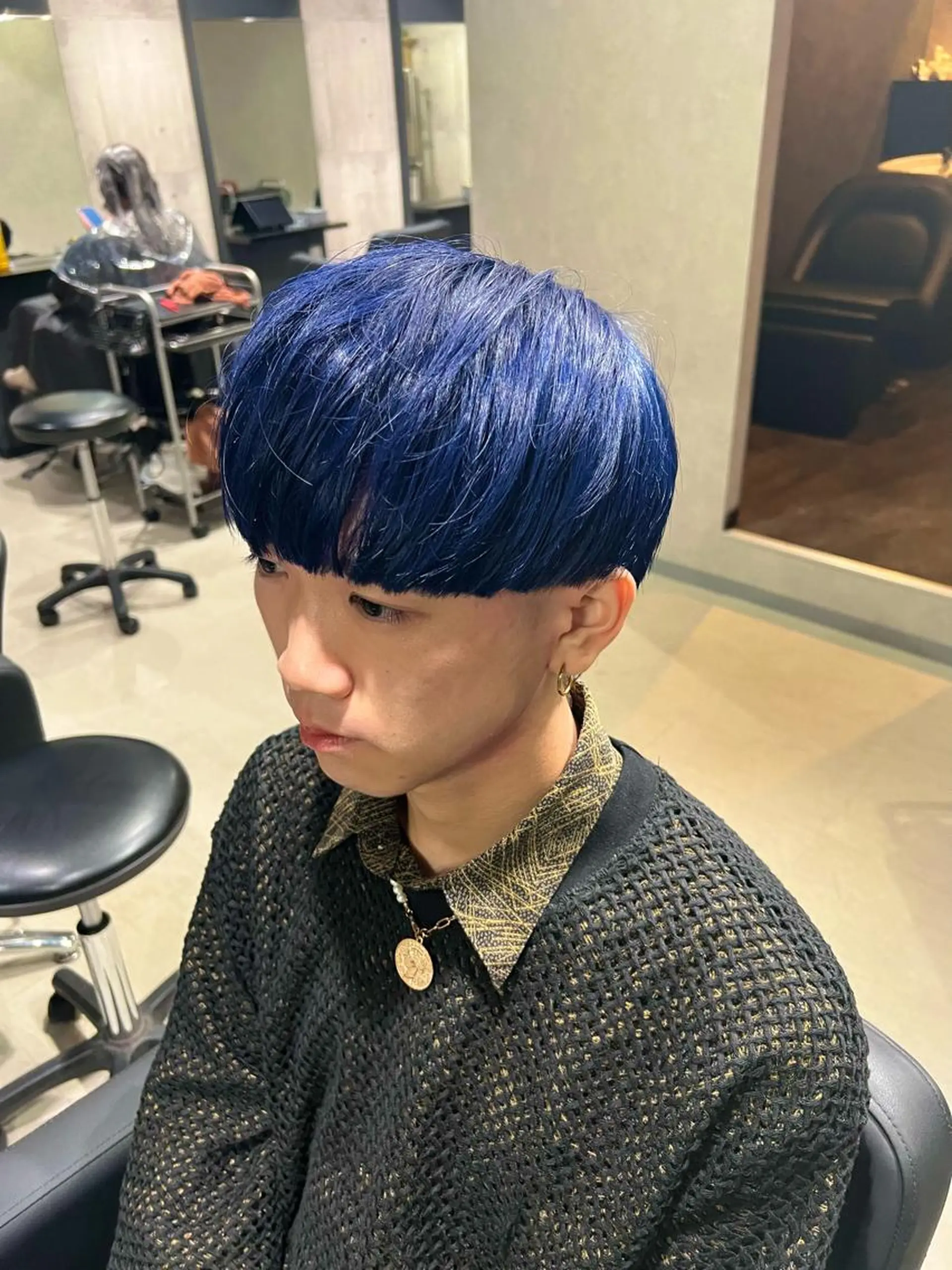 ショート カラー ヘアアレンジ メンズ ネイル マツエク・マツパ アイブロウ ブルーカラー ネイビーカラー ブルー ネイビー 髪質改善_WHITE RYUSUKEのヘアスタイル