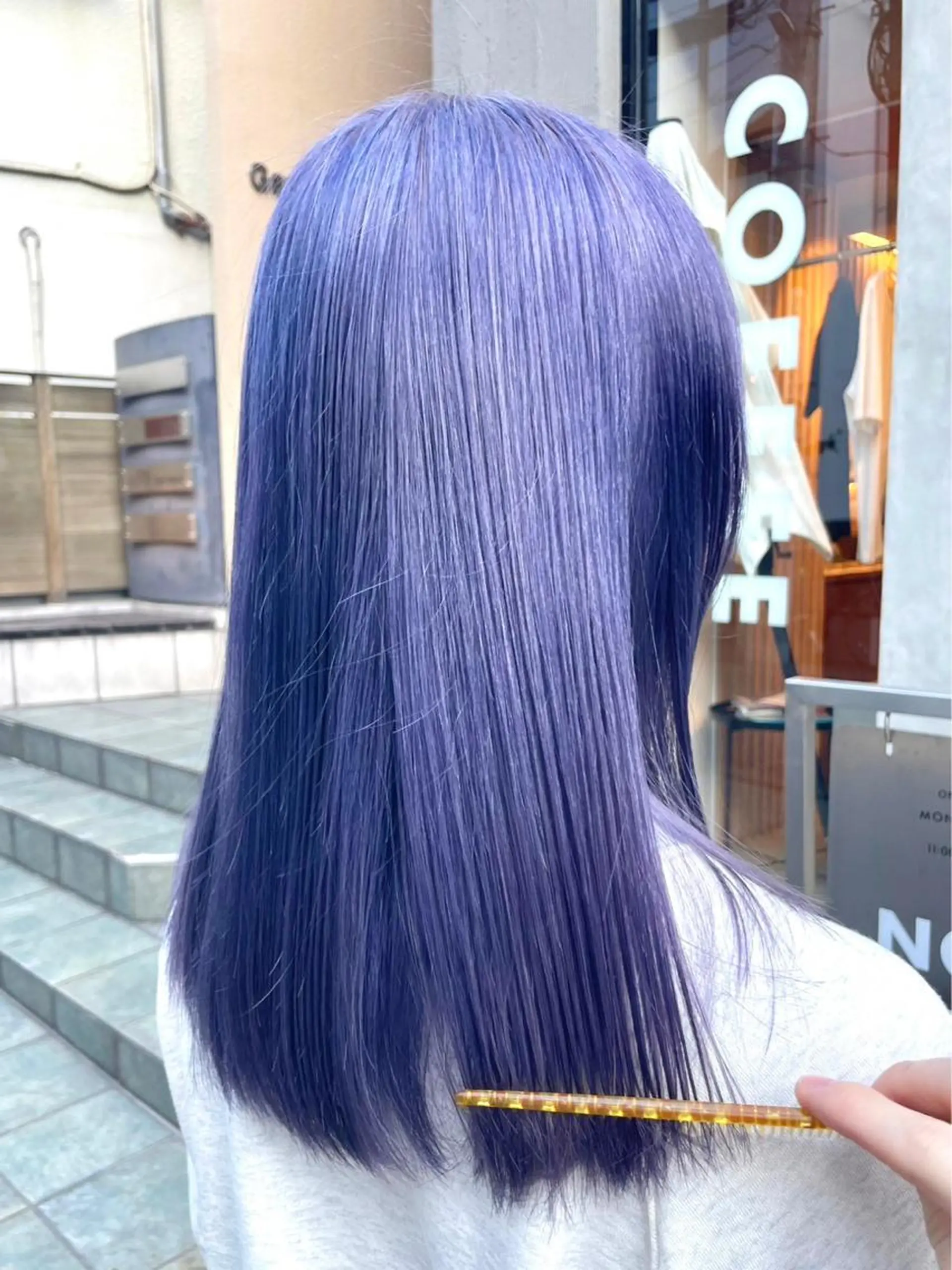 ロング カラー ブルーカラー ブルーラベンダー ラベンダーカラー ザクザクレイヤー 🍀/カラー/小田のヘアスタイル