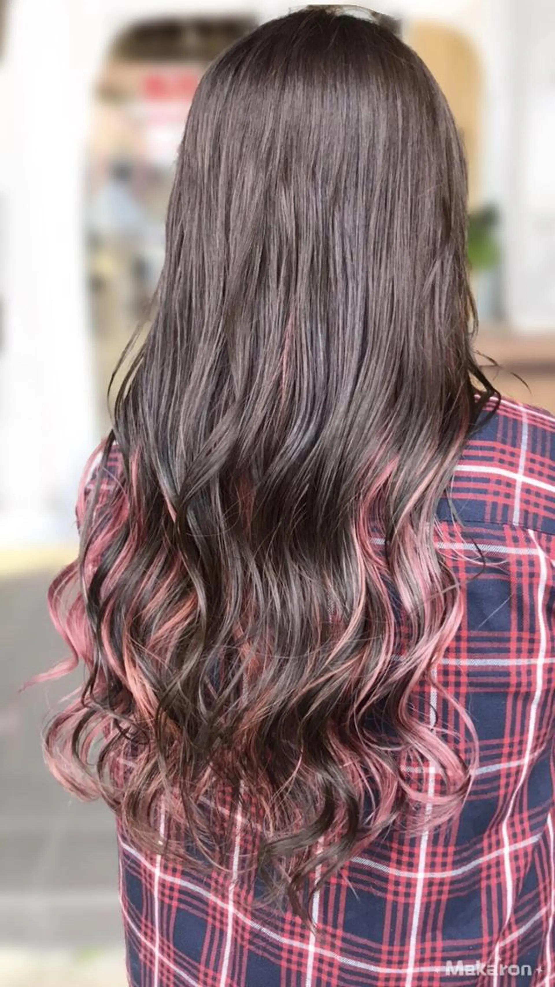 ロング カラー アッシュ インナーカラー ピンクカラー ピンクアッシュ hair works raptureのヘアスタイル