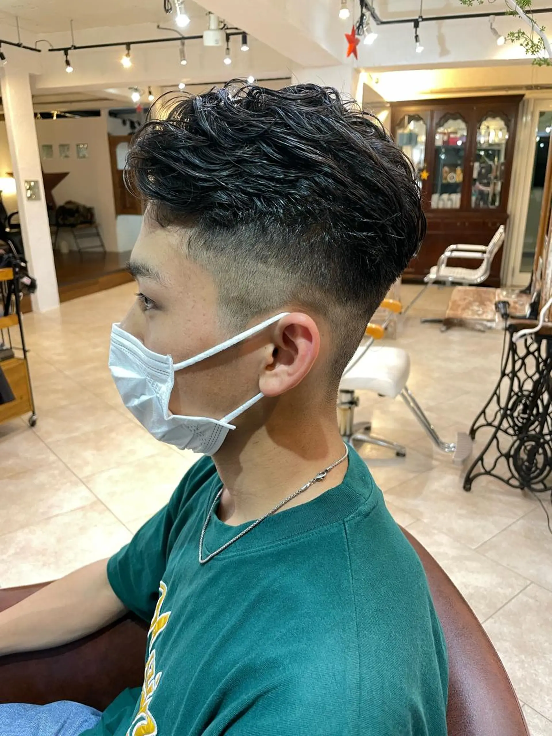 パーマ メンズ フェードカット メンズパーマ あしかが ゆいとのヘアスタイル