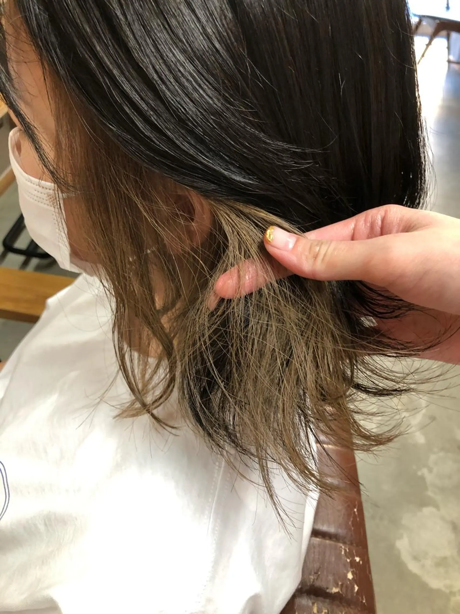 ミディアム カラー パーマ ヘアアレンジ キッズ ネイル マツエク・マツパ ベージュカラー インナーカラー entality所属・暖色ボブ 🍊rikakoのヘアスタイル
