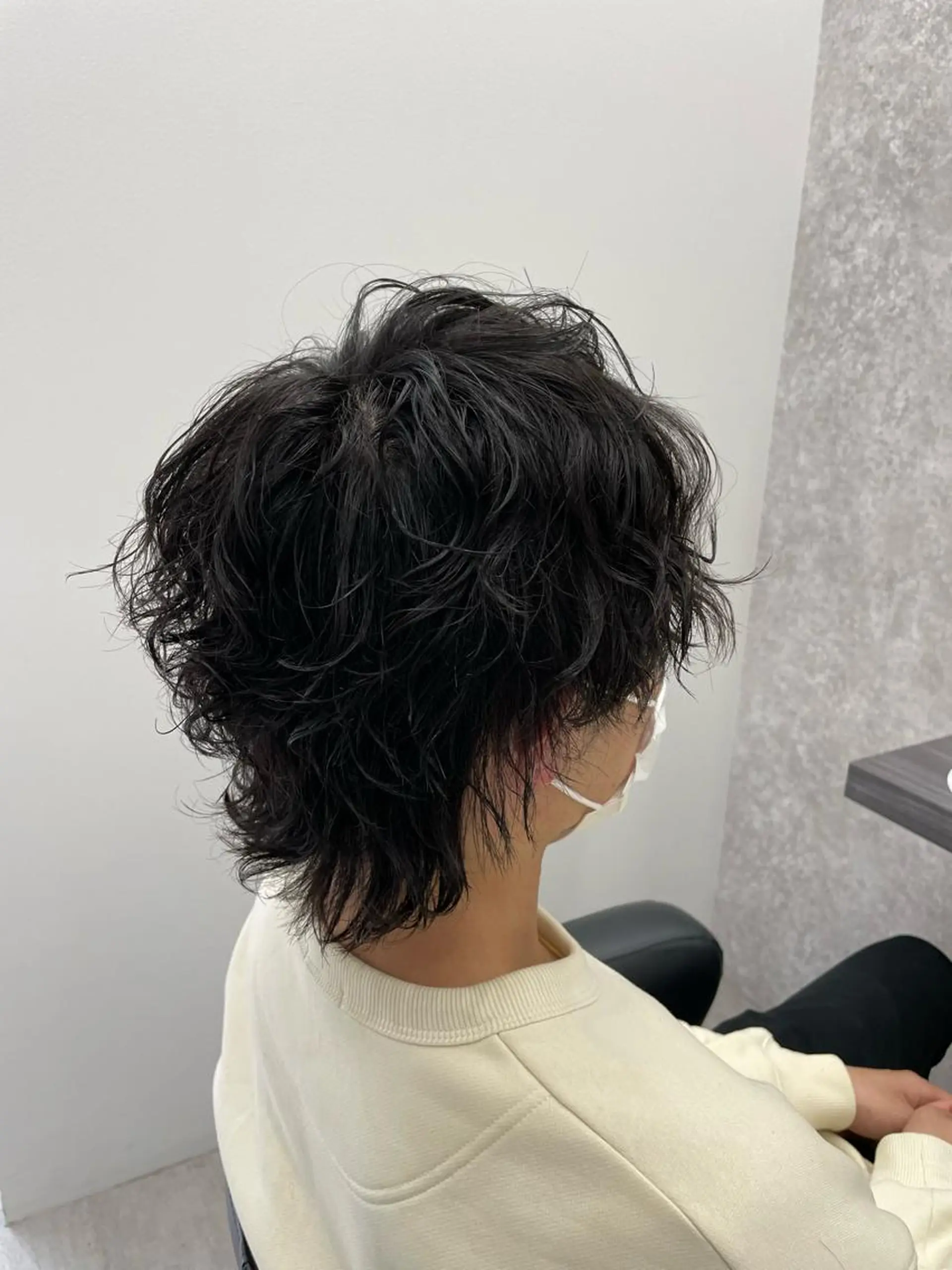 ミディアム パーマ メンズ カット パーマ ヘッドスパ 佐々木 達也のヘアスタイル