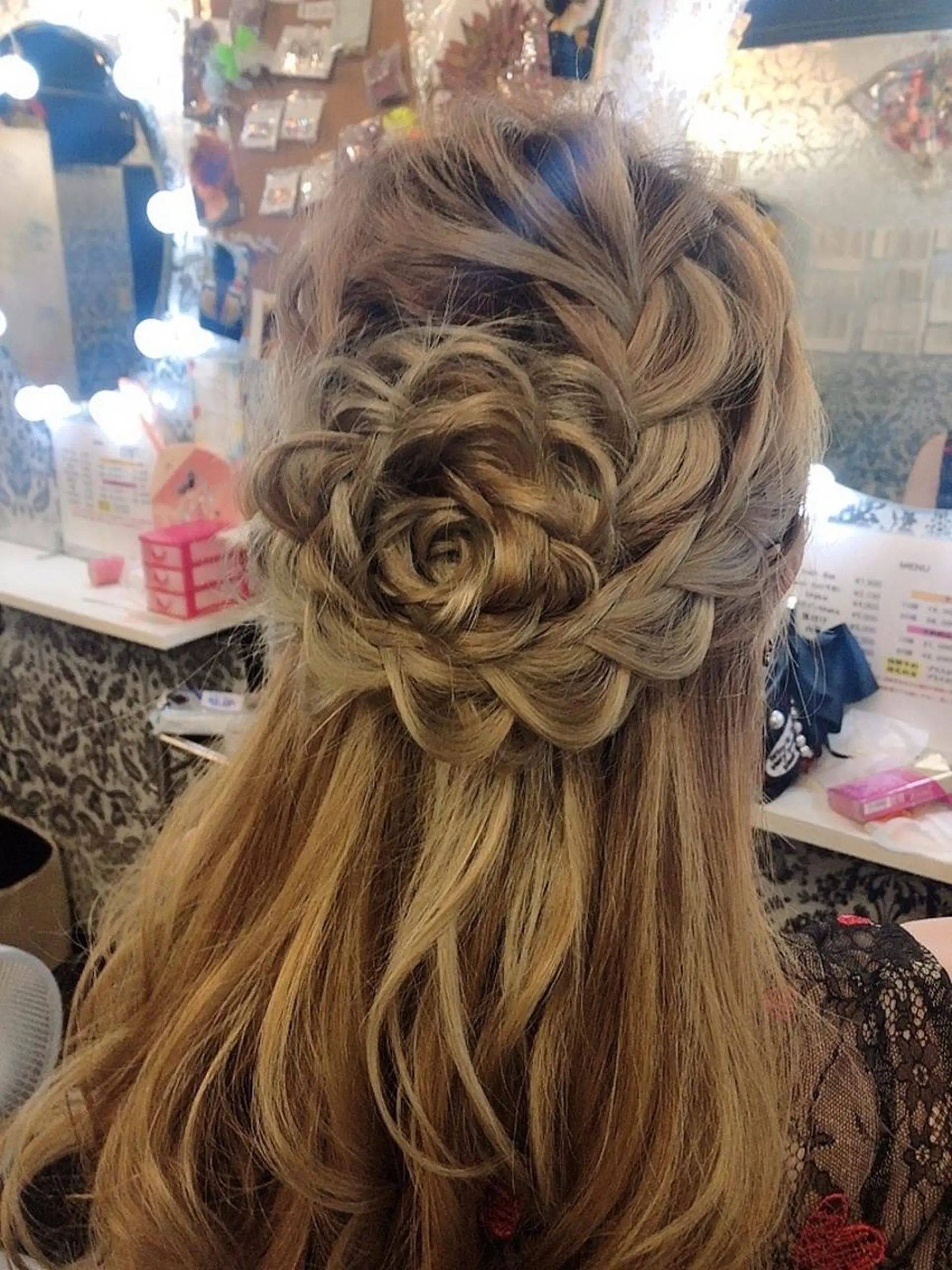 ロング ヘアアレンジ ハーフアップ 結婚式・ブライダル ロング 浴衣 Rarely  beautyのヘアスタイル