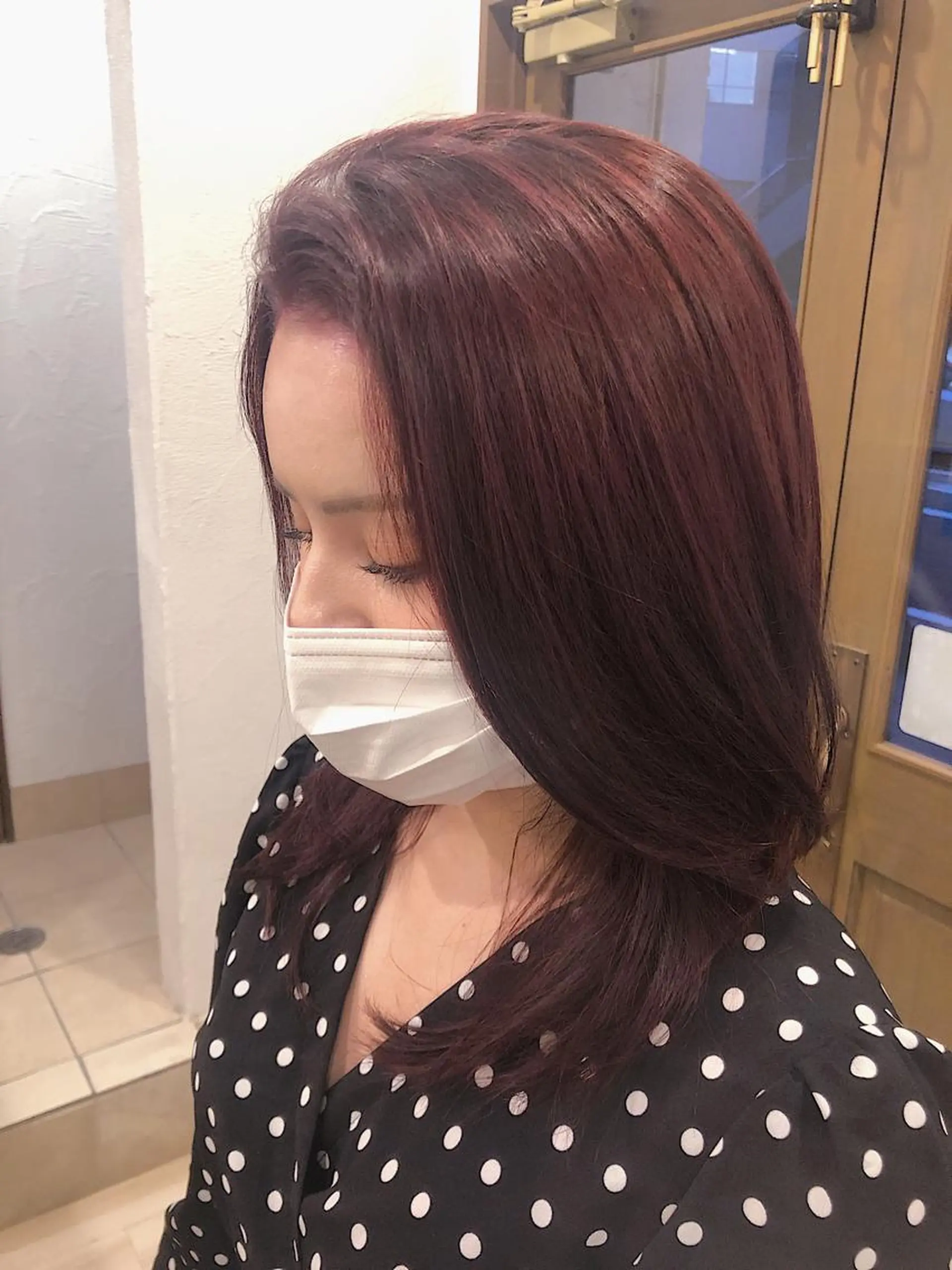 セミロング カラー パーマ ヘアアレンジ ラベンダーカラー ピンクカラー ピンクラベンダー 顔まわりレイヤー レイヤーカット カット ヘアカラー トリートメント 【ツヤ髪美容師】 ツダケイスケのヘアスタイル