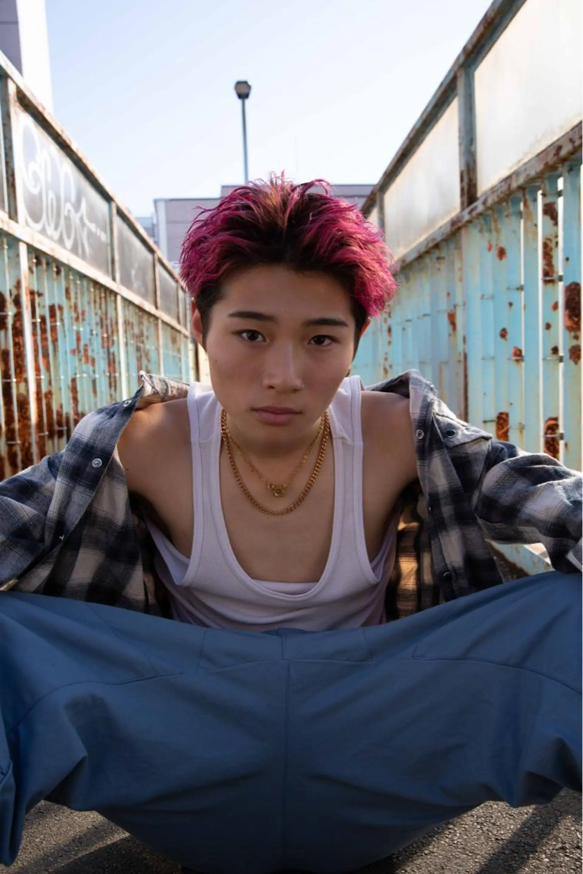 カラー パーマ メンズ メンズブリーチ フェードカット メンズパーマ 学生（メンズ向け） スキンフェード カット ヘアカラー パーマ L PLACE所属・L PLACE 丸山一希のヘアスタイル