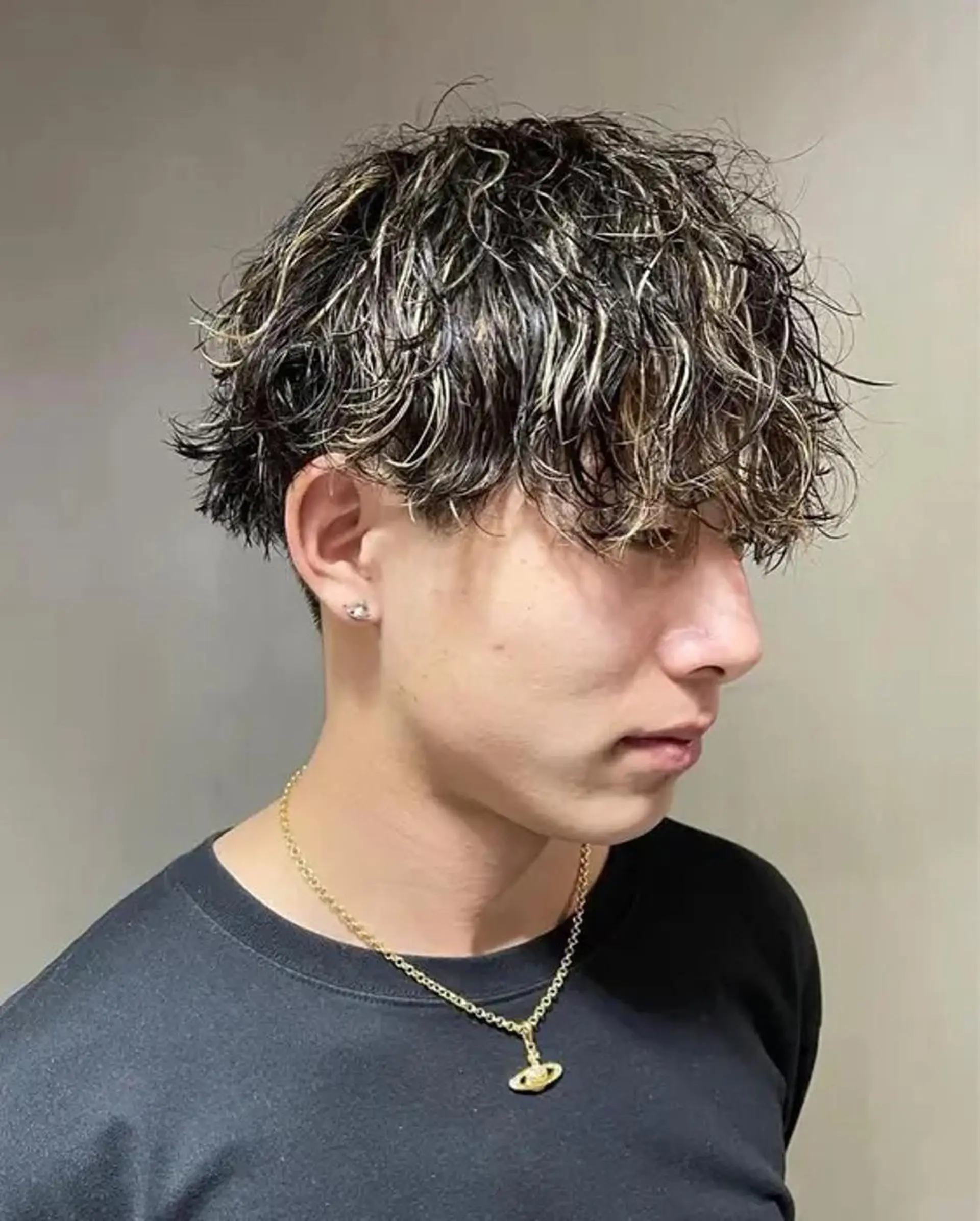 ショート パーマ メンズ メンズパーマ 韓国風cut/ 縮毛矯正/正岡幹康のヘアスタイル