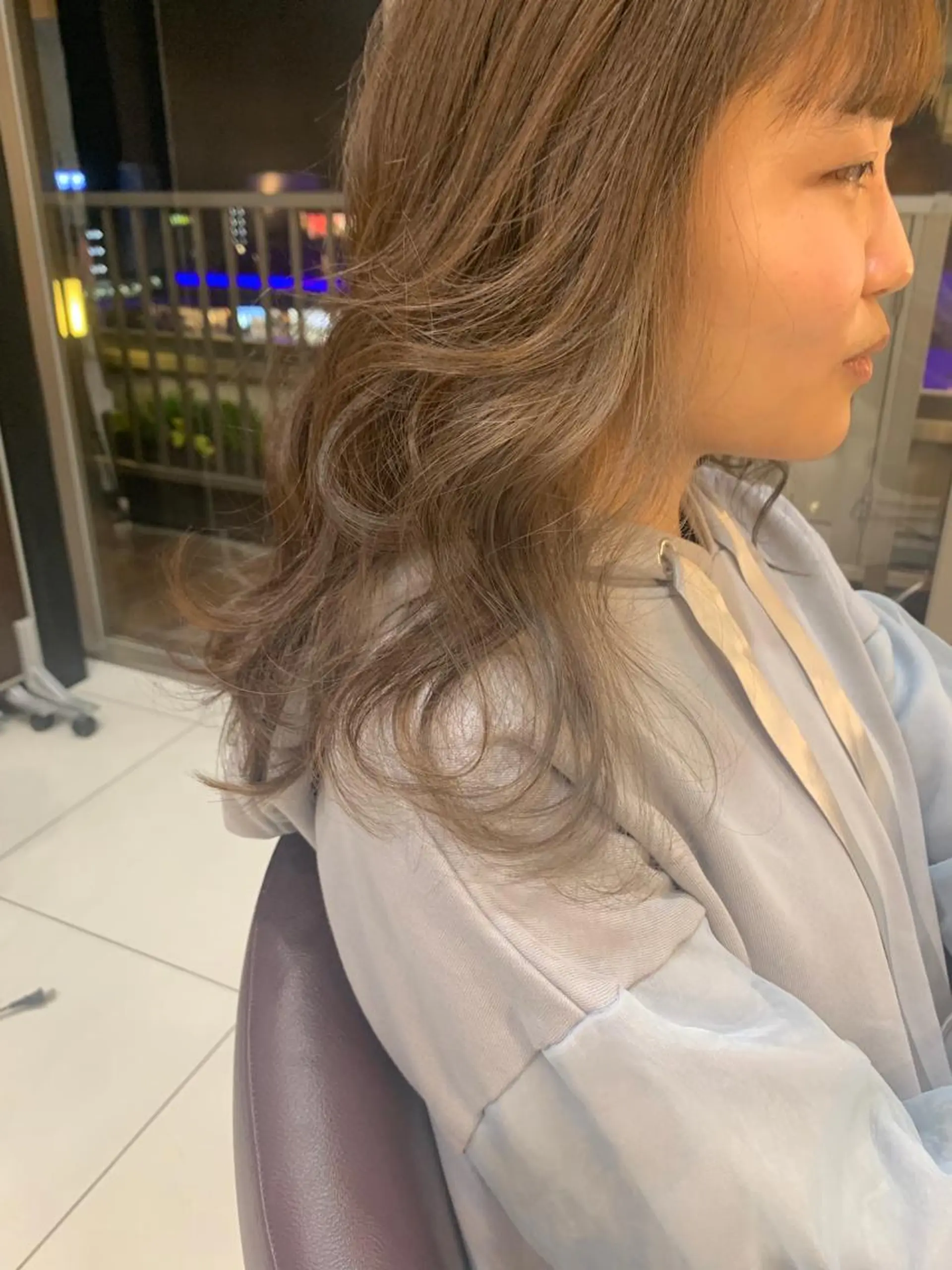 カラー ハイライトカラー ヘアカラー 黒田瀬奈/ボブ まろやかベージュのヘアスタイル