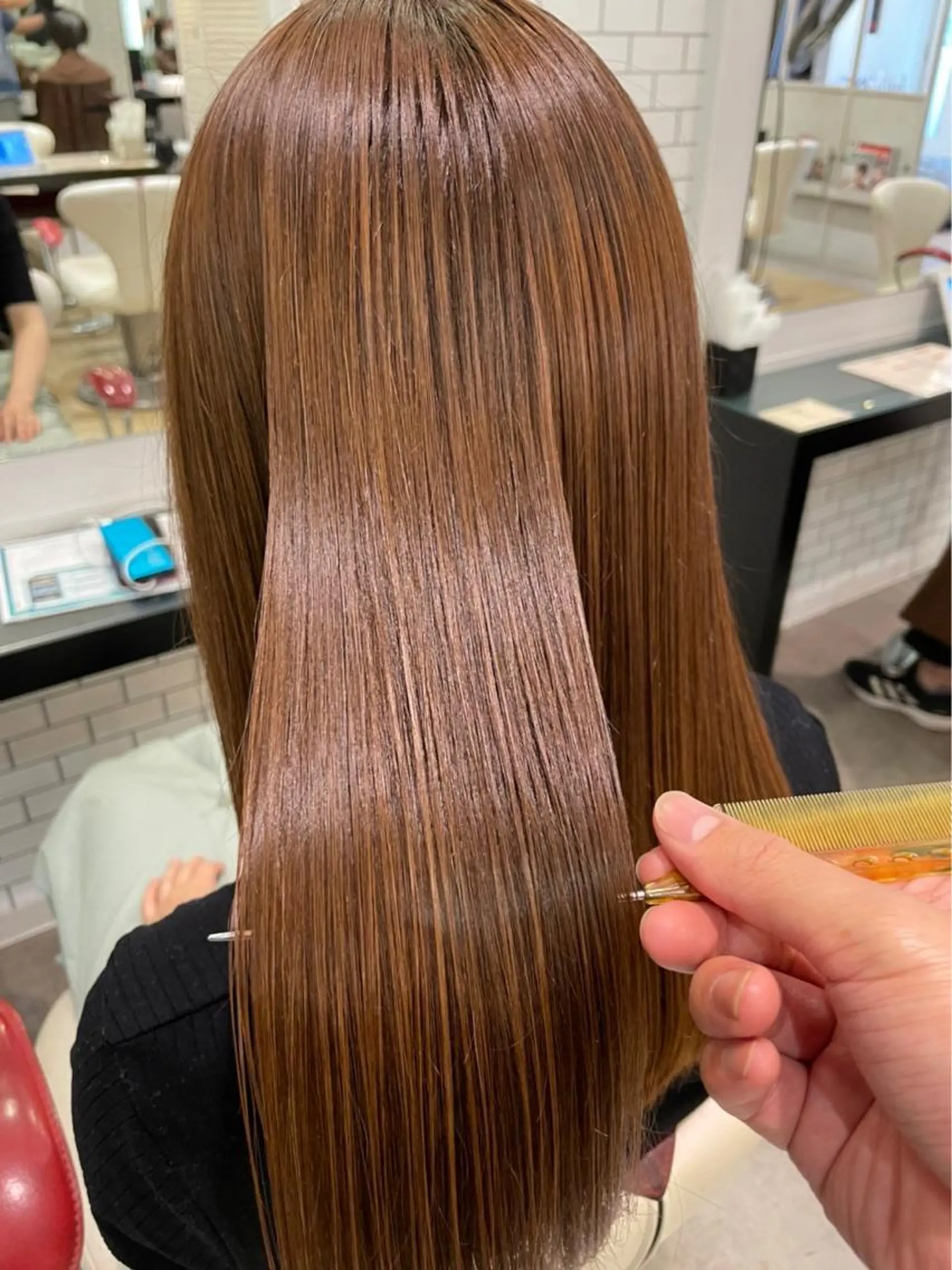 ロング カット ヘアカラー 縮毛矯正 縮毛矯正 髪質改善　鈴木のヘアスタイル