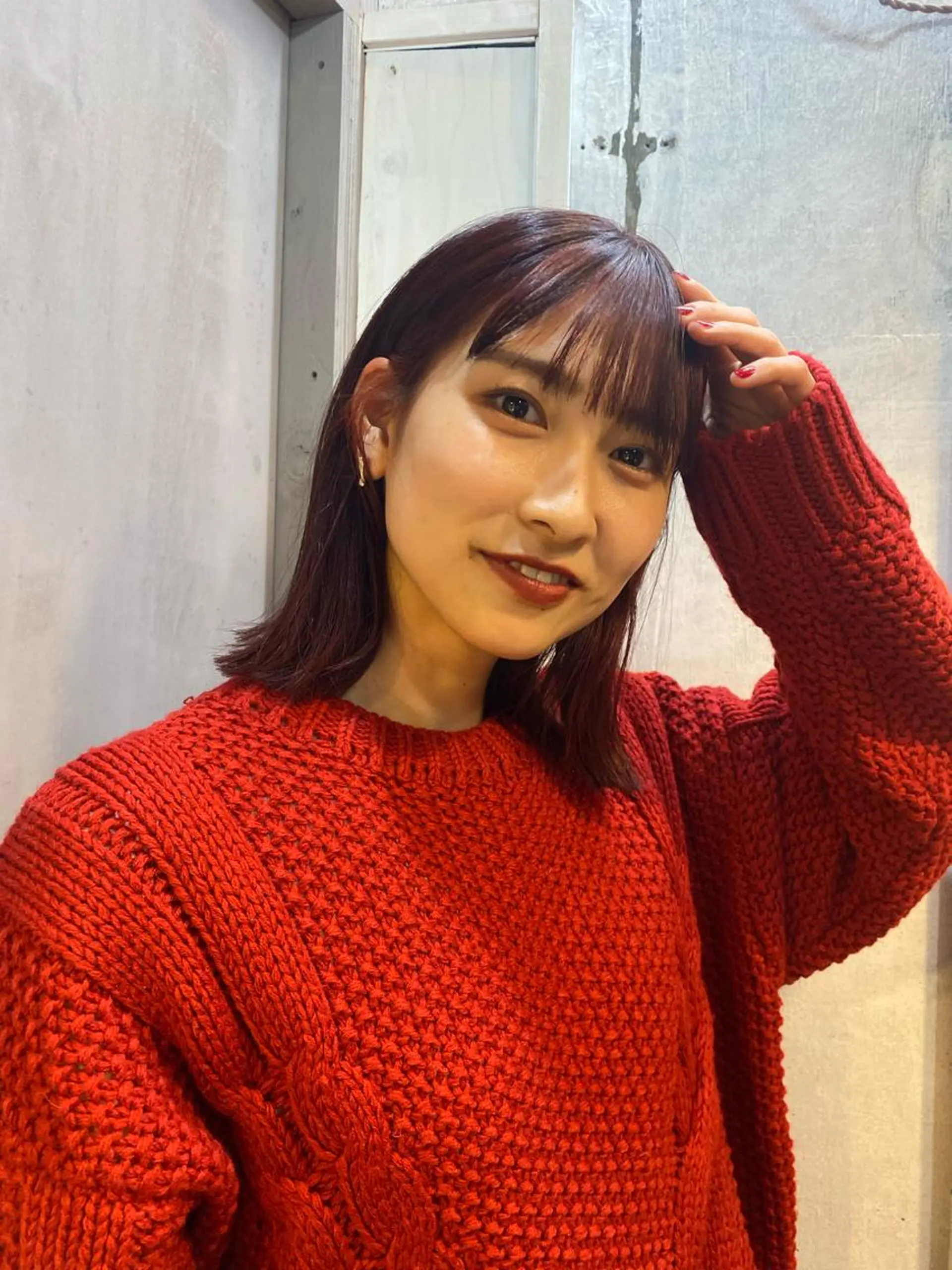 ミディアム カラー ブラウンカラー レッドカラー レッドブラウン ㅤㅤㅤㅤㅤㅤㅤㅤㅤㅤ 彩衣のヘアスタイル