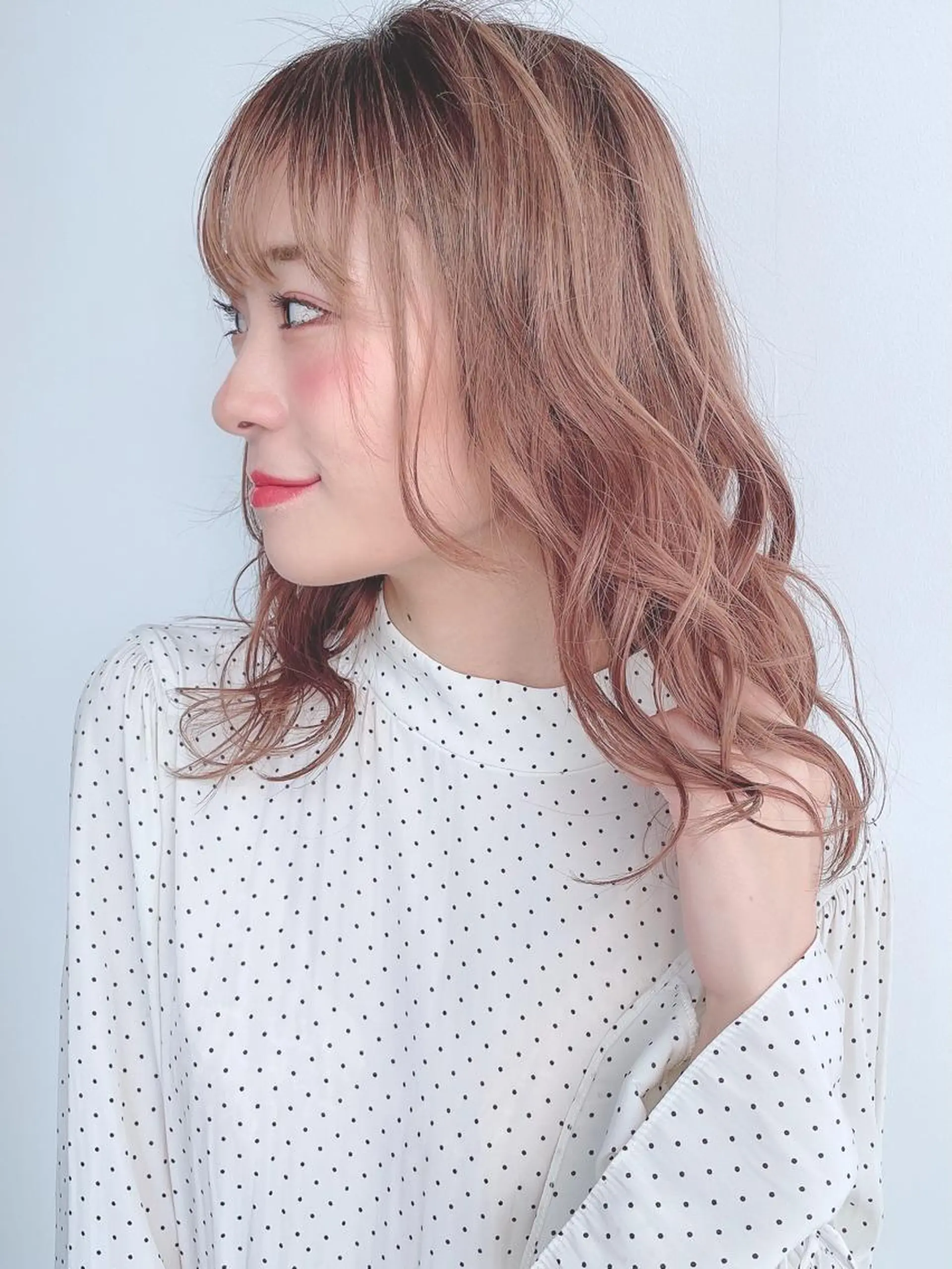 ミディアム カラー パーマ ヘアアレンジ 美髪矯正 Rioのヘアスタイル