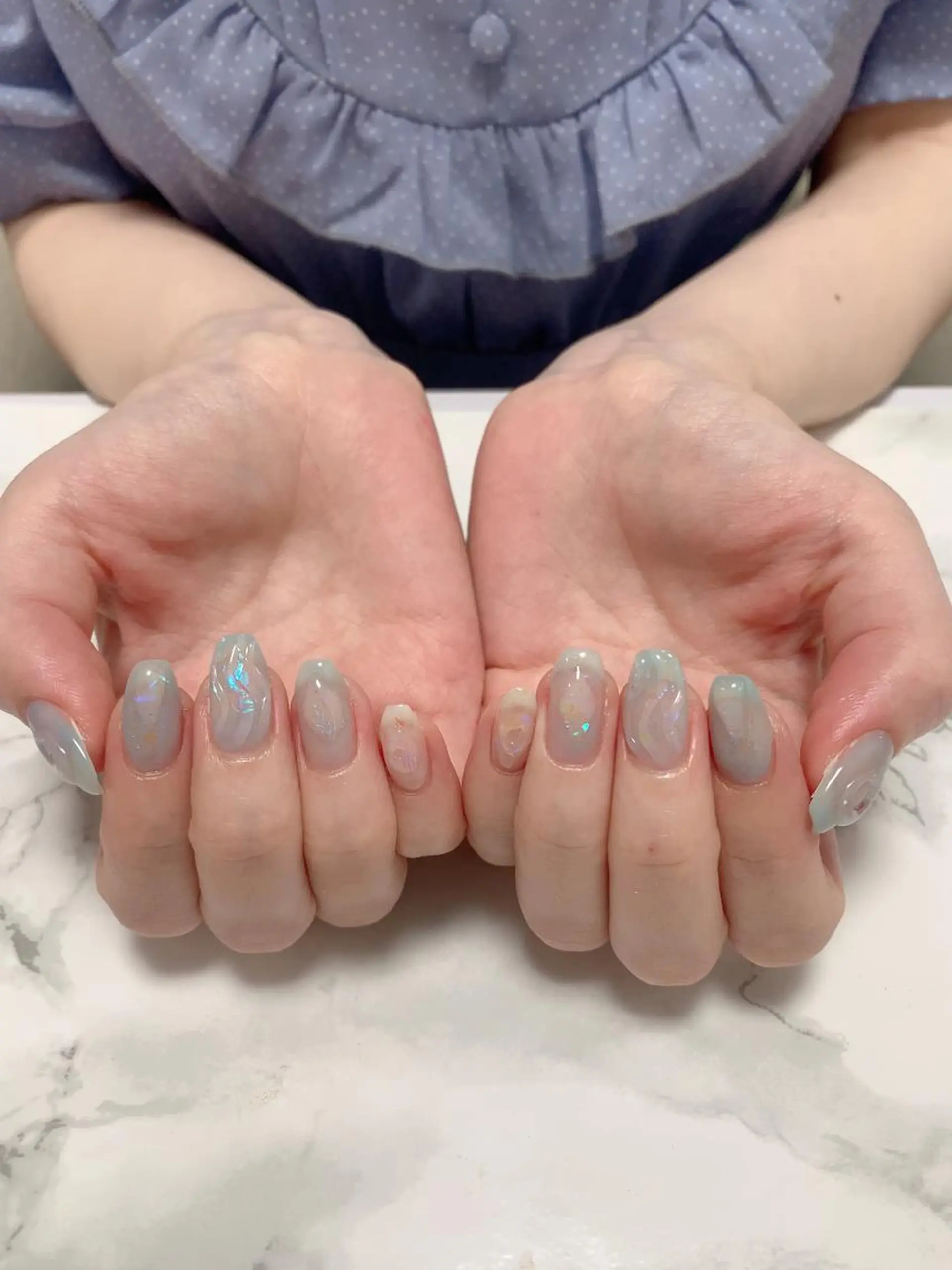 ネイル ハンドネイル はな💎ネイル ワンホン、長さ出しのネイルデザイン