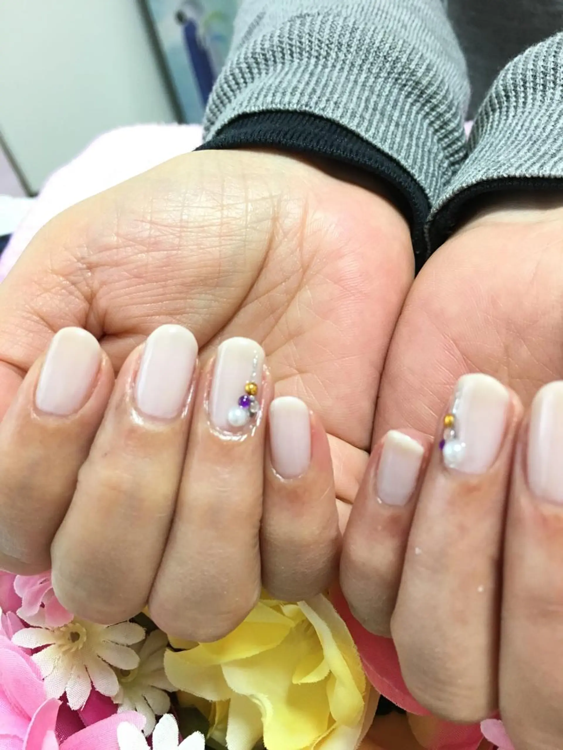 ショート ミディアム セミロング ロング カラー パーマ ヘアアレンジ キッズ ネイル マツエク・マツパ シンプルネイル nail salon＆school felice所属・フェリーチェ瑞江店 新山のネイルデザイン