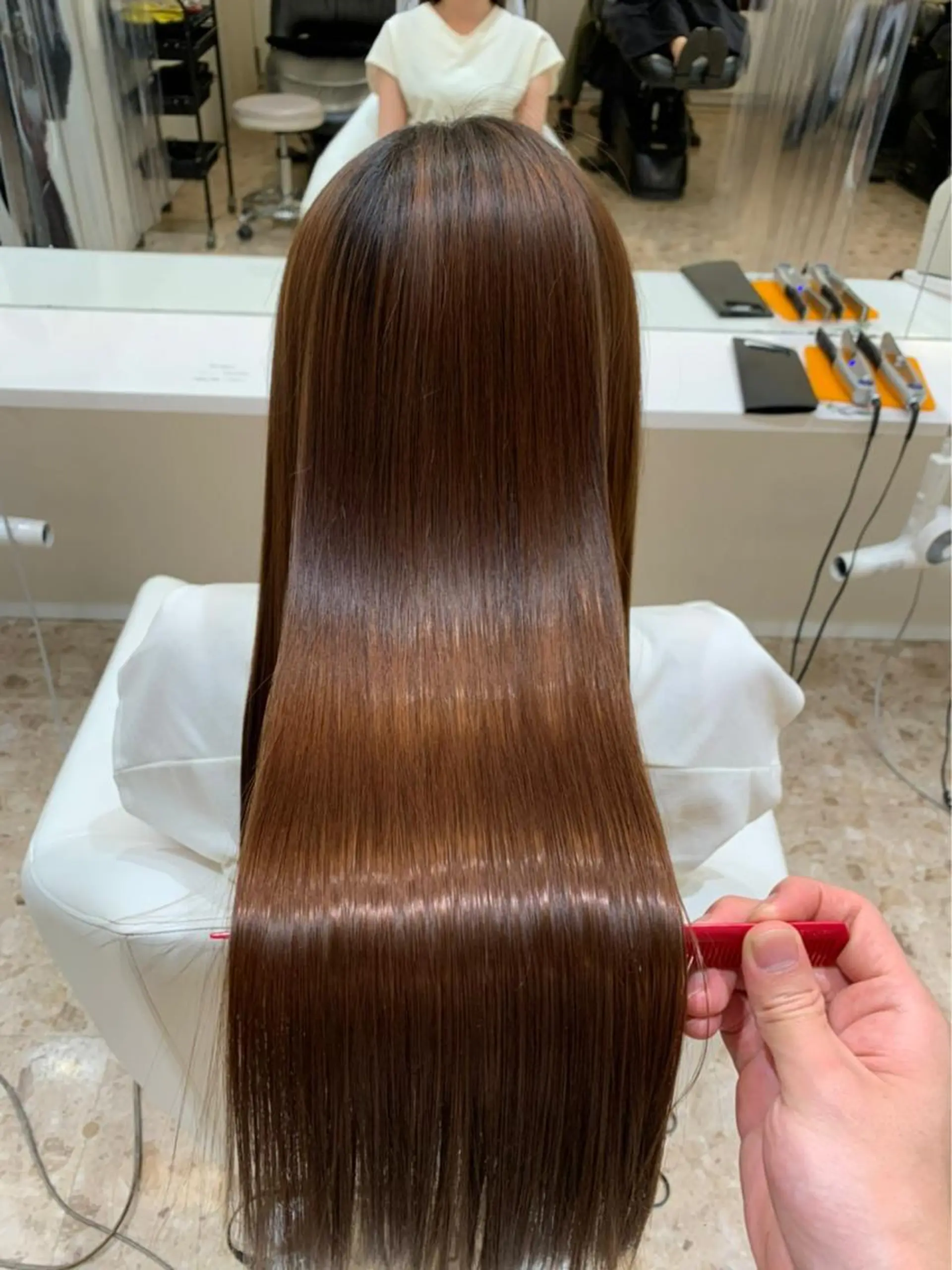 ロング 京都レイヤーカット/ 縮毛矯正/羽柴りくのマツエク・マツパデザイン