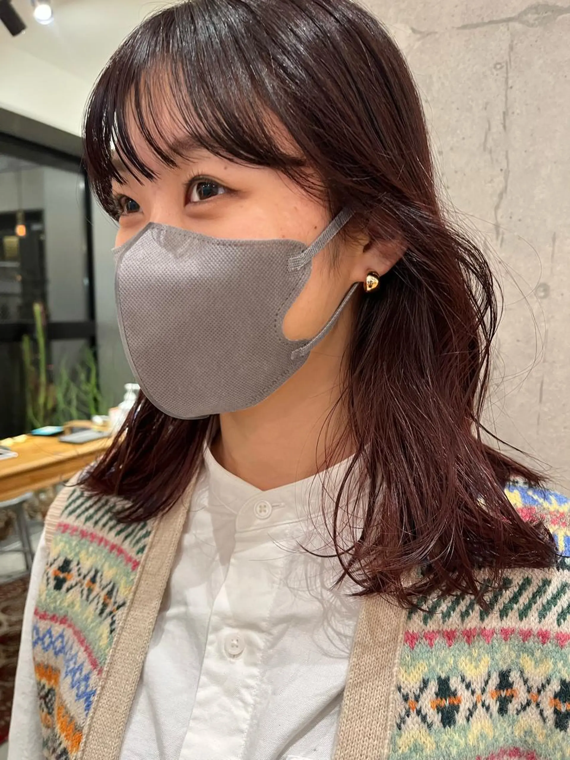 ミディアム カラー ブラウンカラー レッドカラー 暖色/パーマ 🌼クニトウメイのヘアスタイル