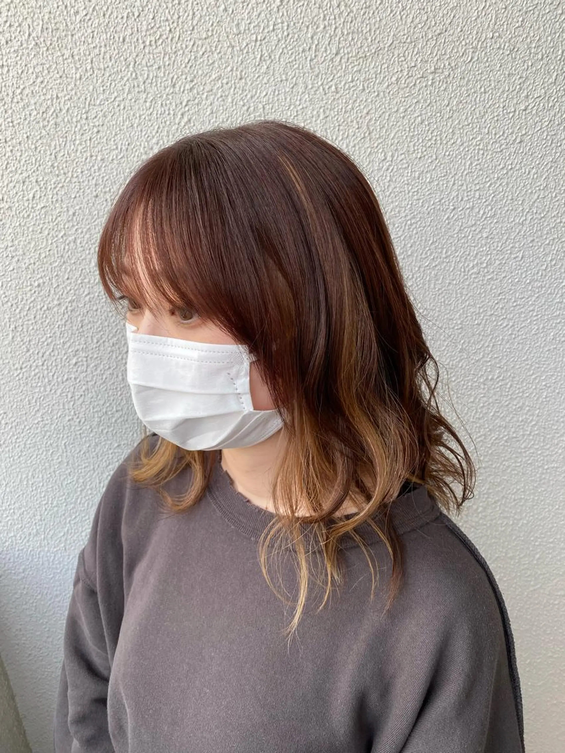 ミディアム カラー ハイライトカラー インナーカラー ハイライト 柳澤 和也のヘアスタイル