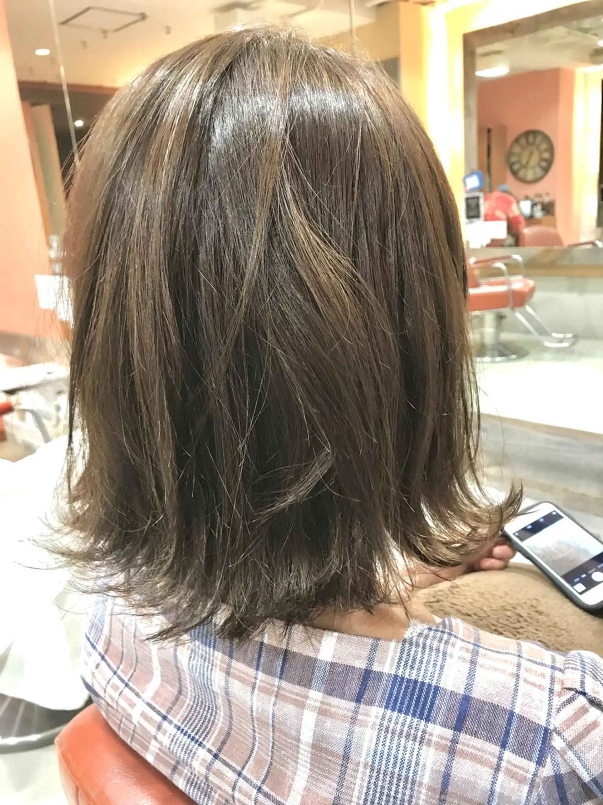 ミディアム カラー パーマ ミディアムパーマ 透明感カラー ハイライトカラー ボブ くせ毛 増子 幹樹のヘアスタイル