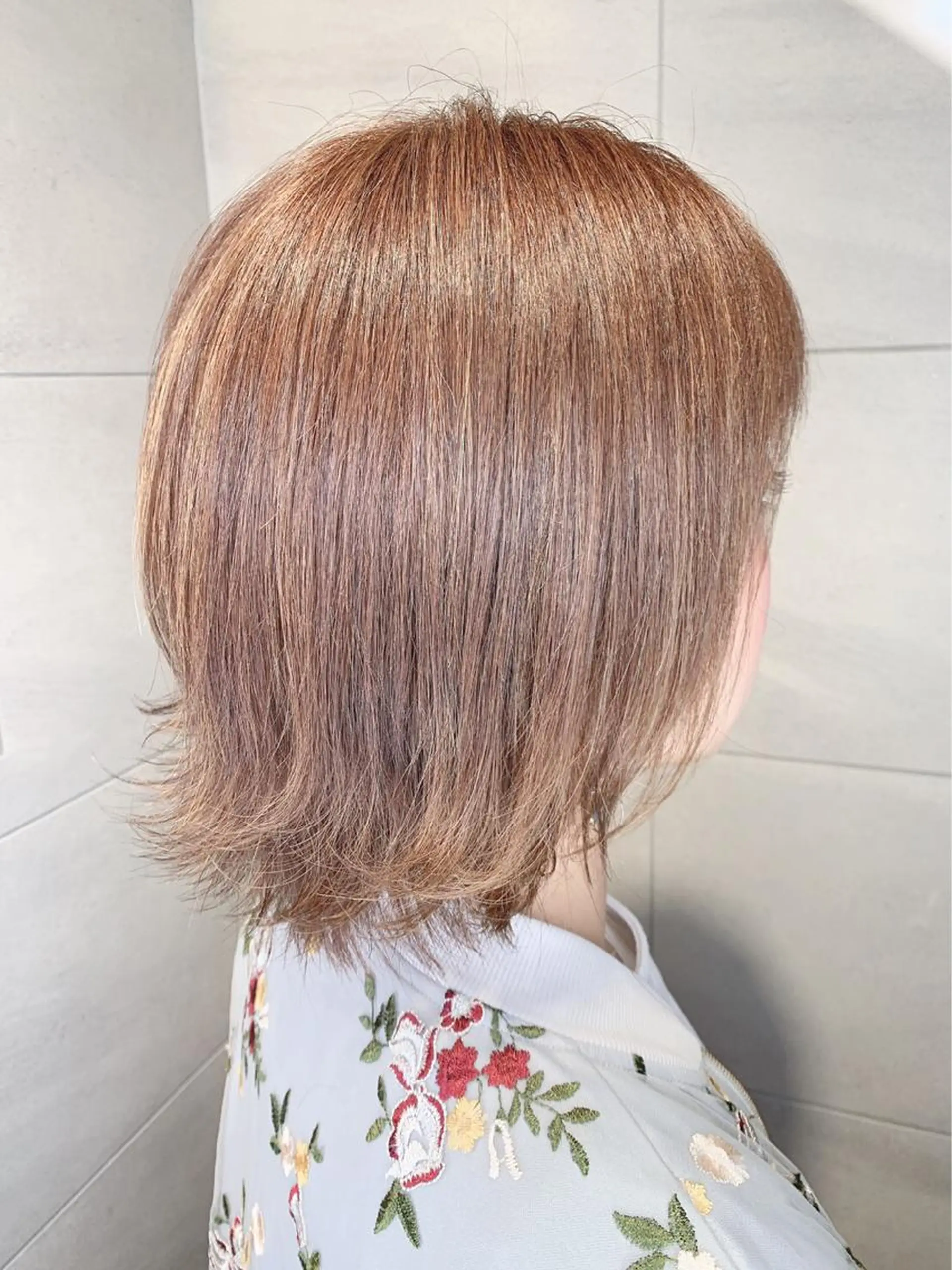 ミディアム カラー ハイライトカラー ハイライト カット ヘアカラー トリートメント 田中 アキオのヘアスタイル