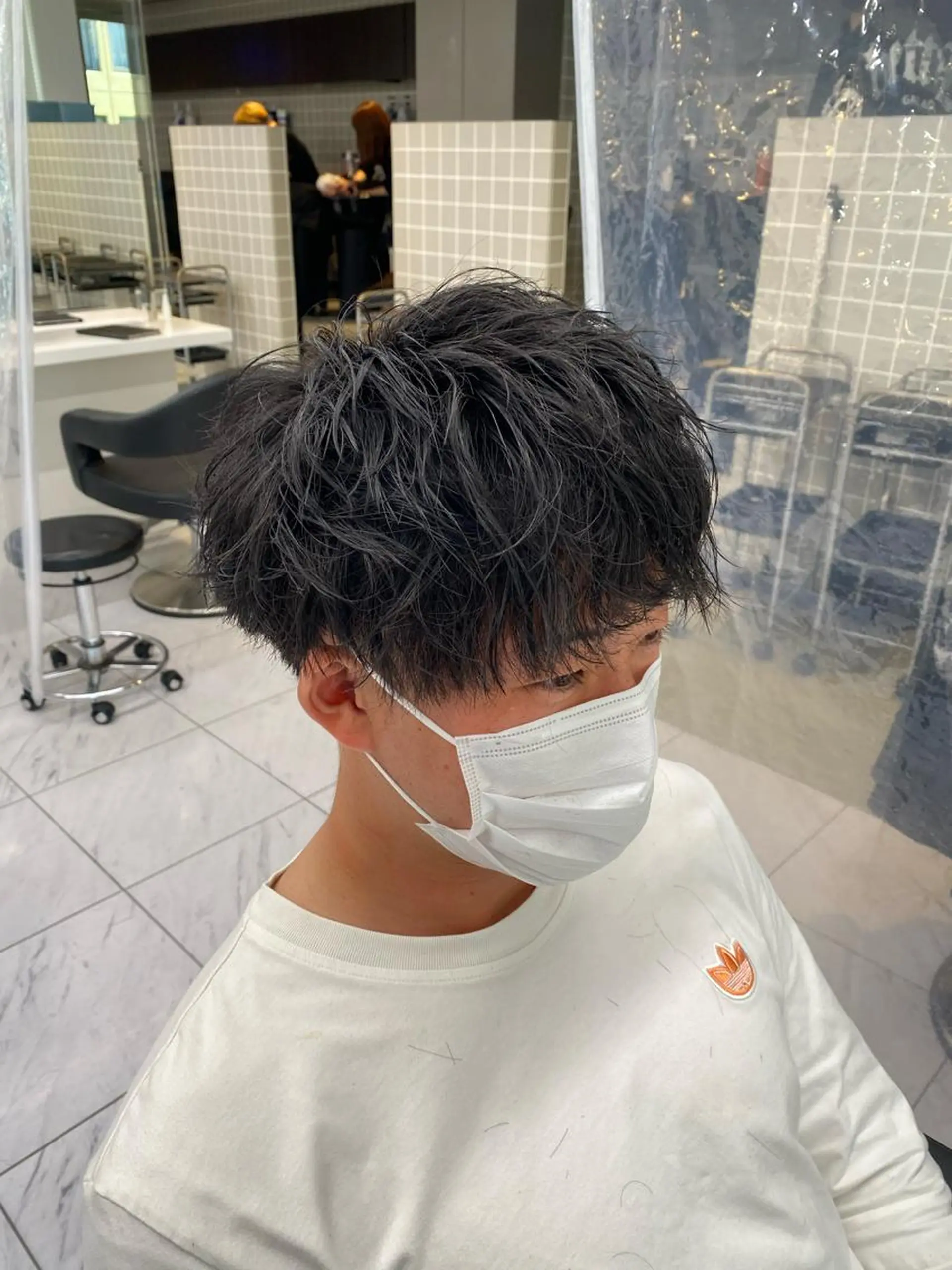 ミディアム パーマ ヘアアレンジ メンズ カット パーマ メンズ特化 水口湧太のヘアスタイル