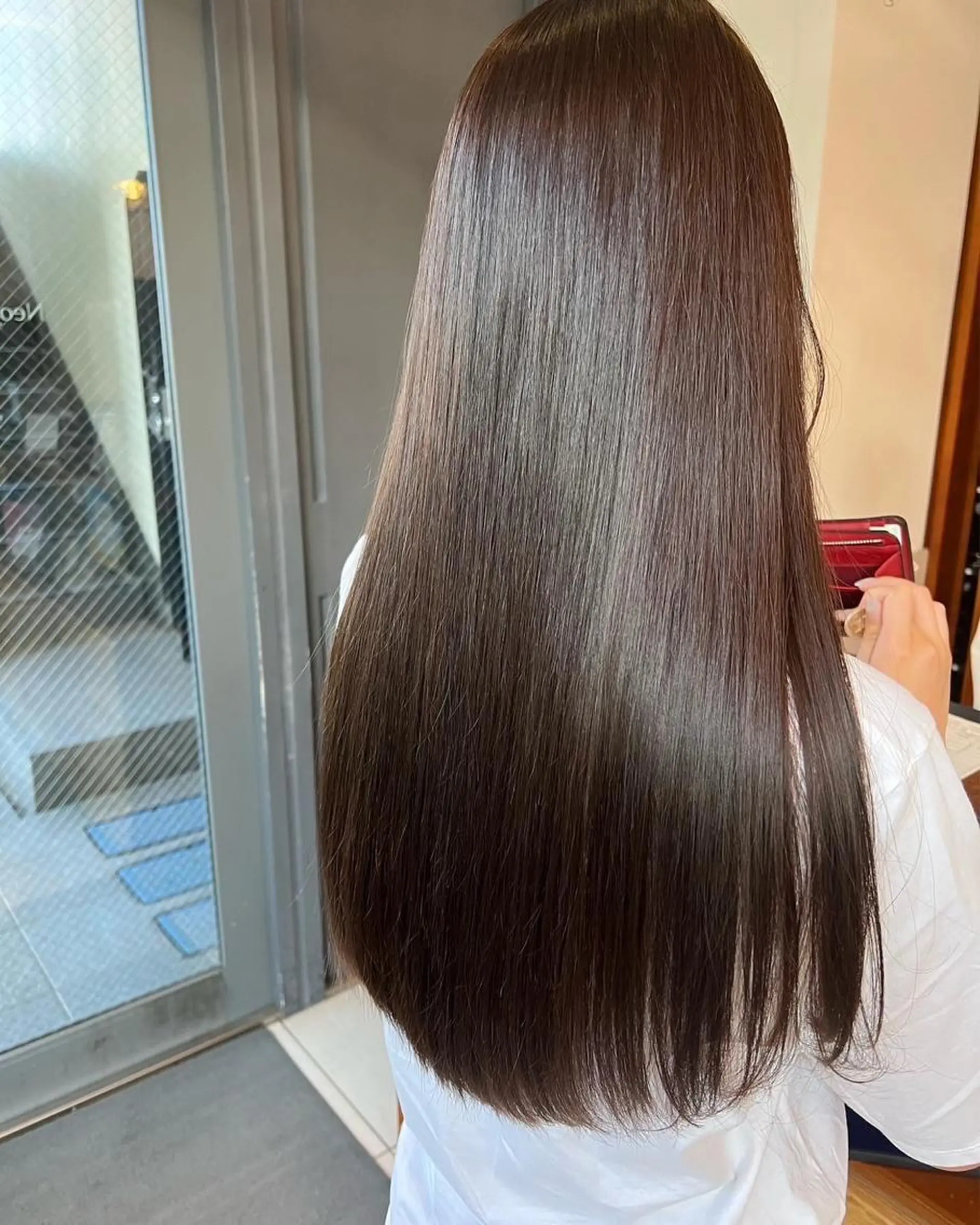 ロング 縮毛矯正 縮毛矯正 トリートメント かわの ももな 💜ྀིのヘアスタイル