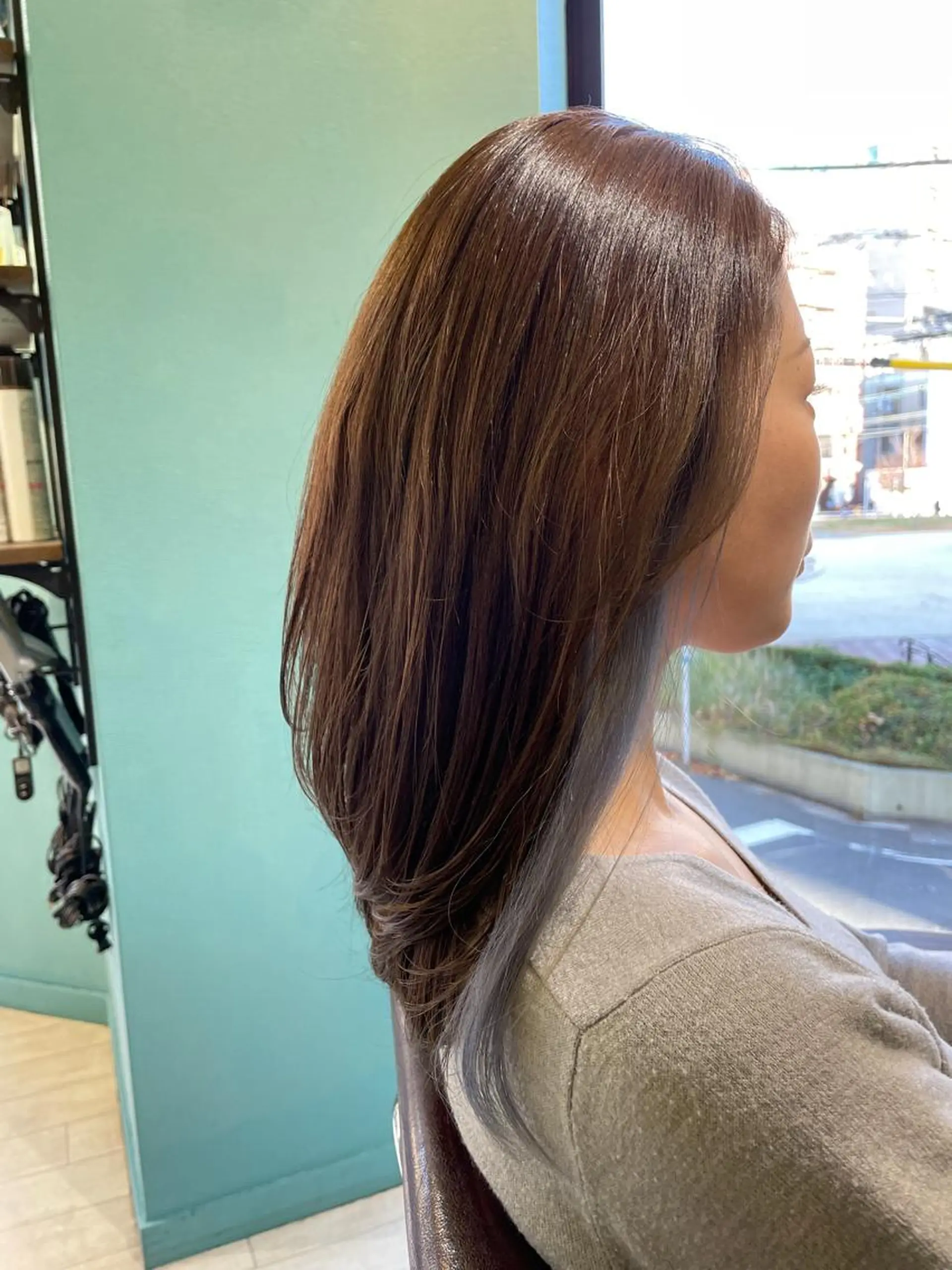 ロング カラー アッシュ アッシュブラウン ブルーカラー ブラウンカラー インナーカラー ヘアカラー Share  Salon  Reco【GARDEN】所属・末石 智のヘアスタイル