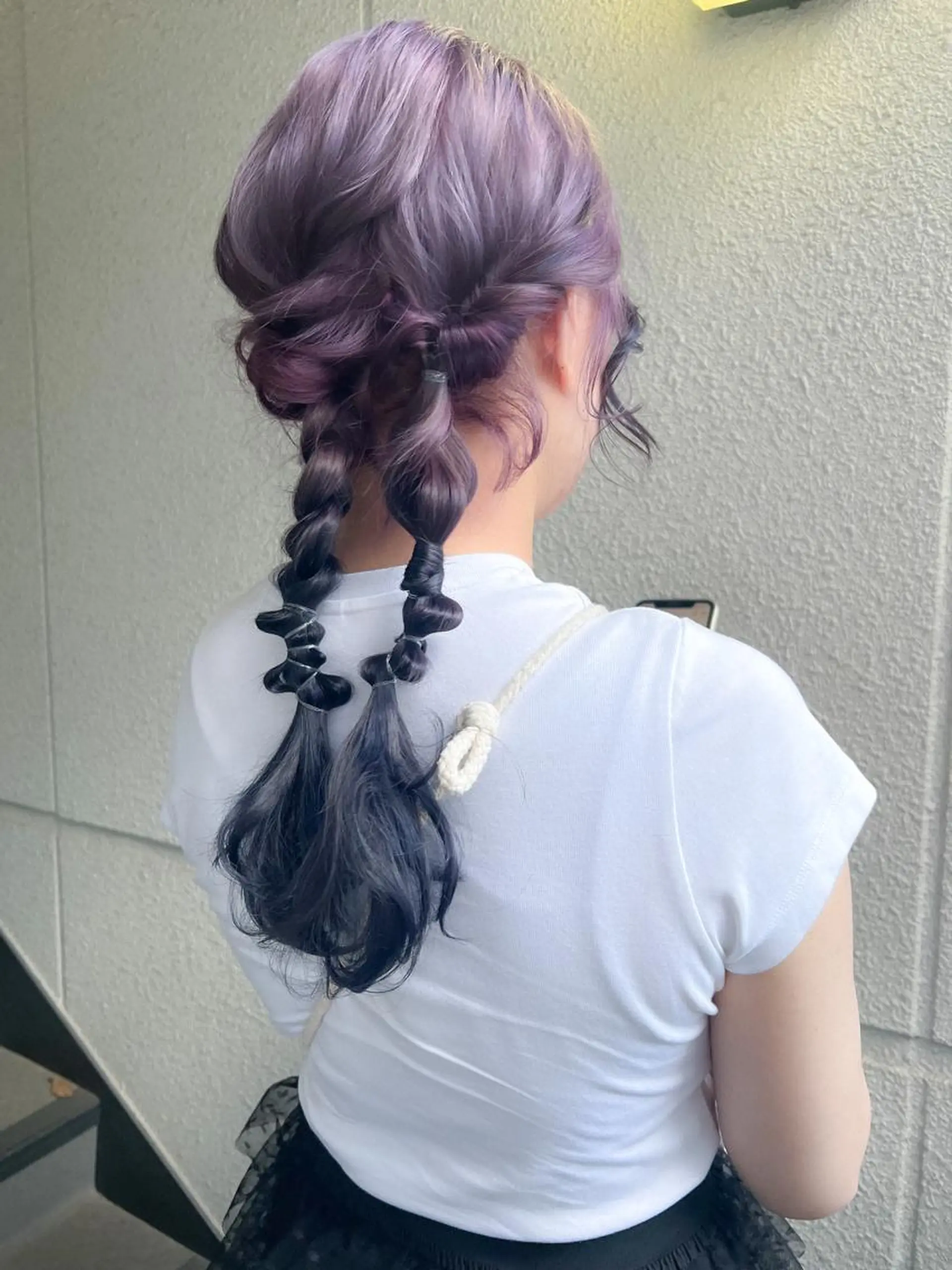 ロング カラー ヘアアレンジ グラデーションカラー ラベンダーカラー ラベンダーピンク ネイビーカラー ピンクカラー ヘアカラー カラーパティシエ facce🌼ikoのヘアスタイル