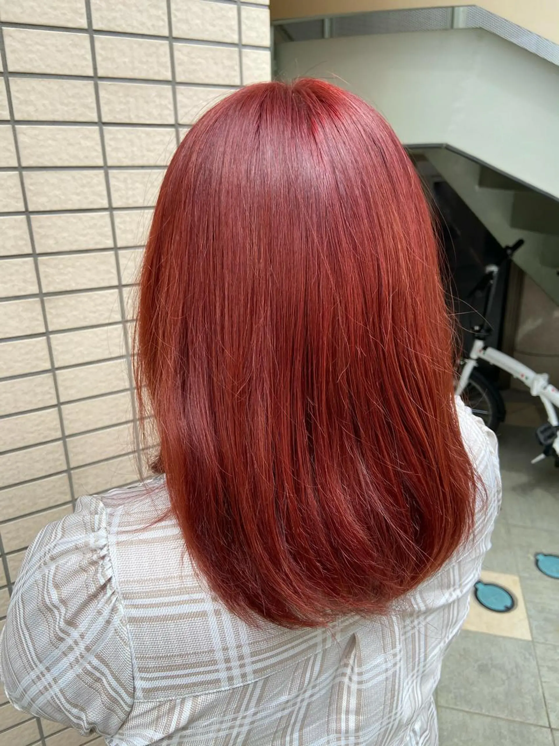 ミディアム カラー ブリーチ ピンクカラー ヘアカラー 菊地 美憂のヘアスタイル