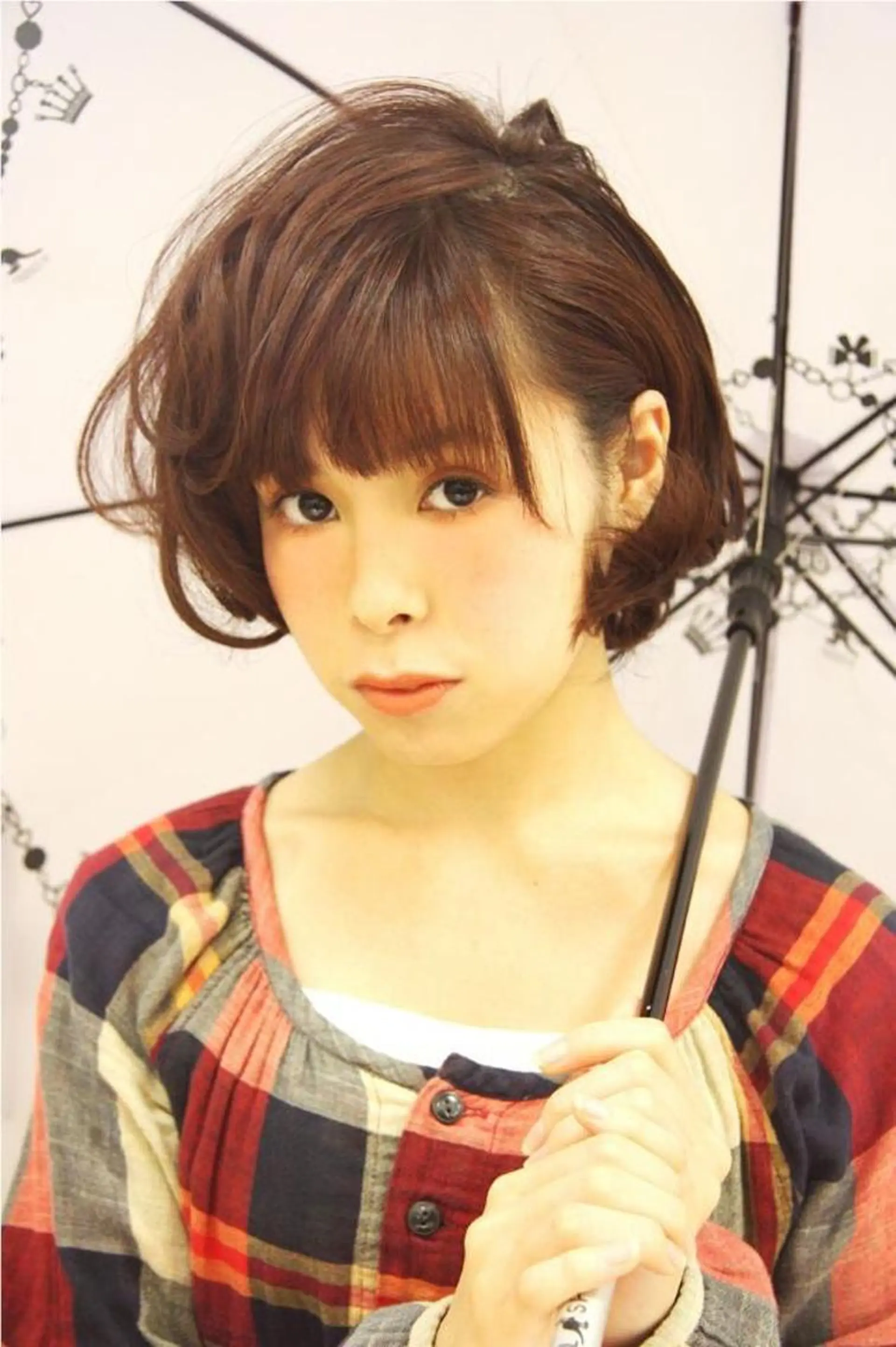 ショート カラー パーマ ショートボブ ボブ ショートヘア 田中 奈布のヘアスタイル