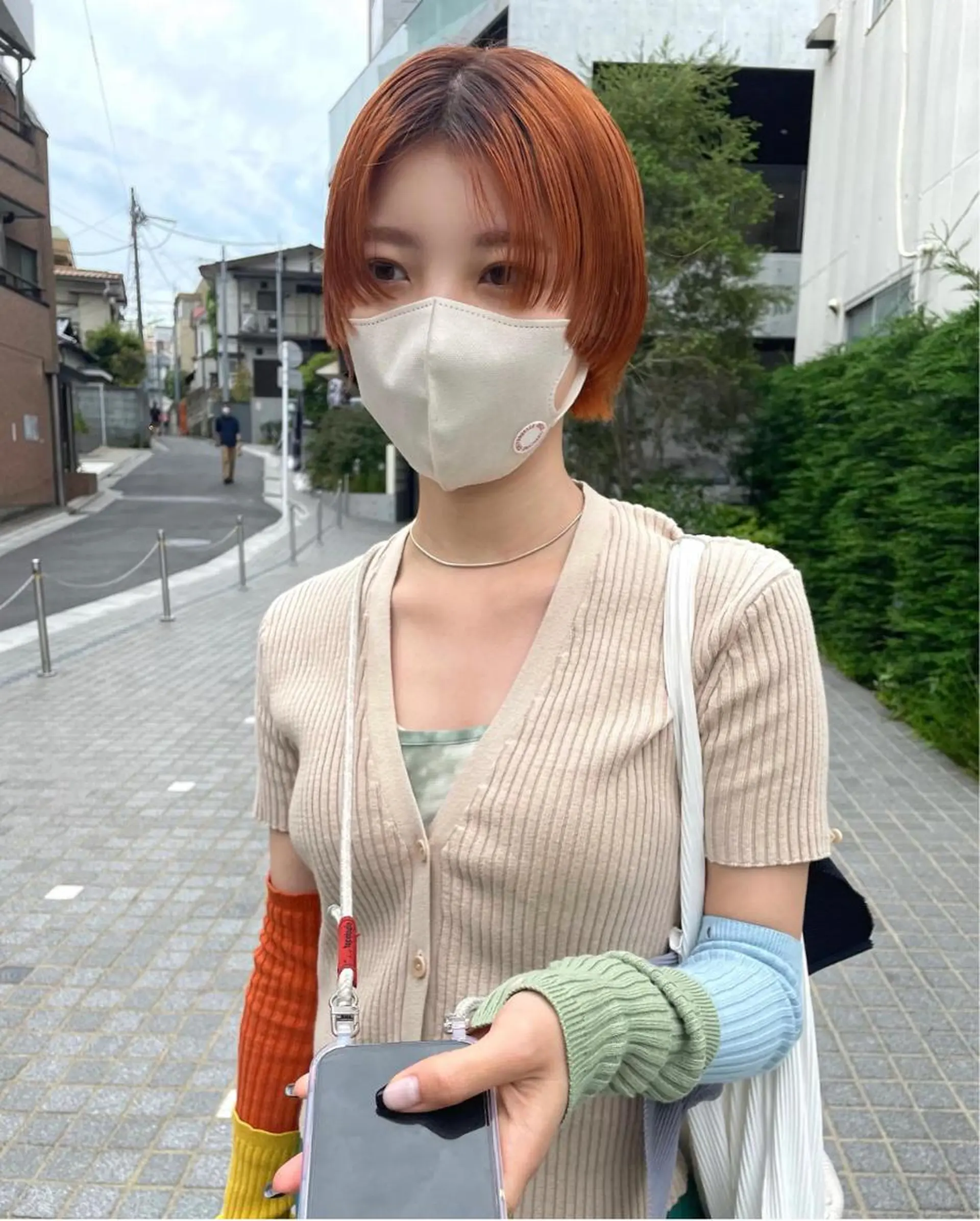 ショート カラー パーマ ヘアアレンジ メンズ キッズ ネイル マツエク・マツパ アイブロウ オレンジ 眉カラー カラーマツエク オレンジ カット ヘアカラー トリートメント パーマ/透明感カラー /ボブ/吉田一生のヘアスタイル