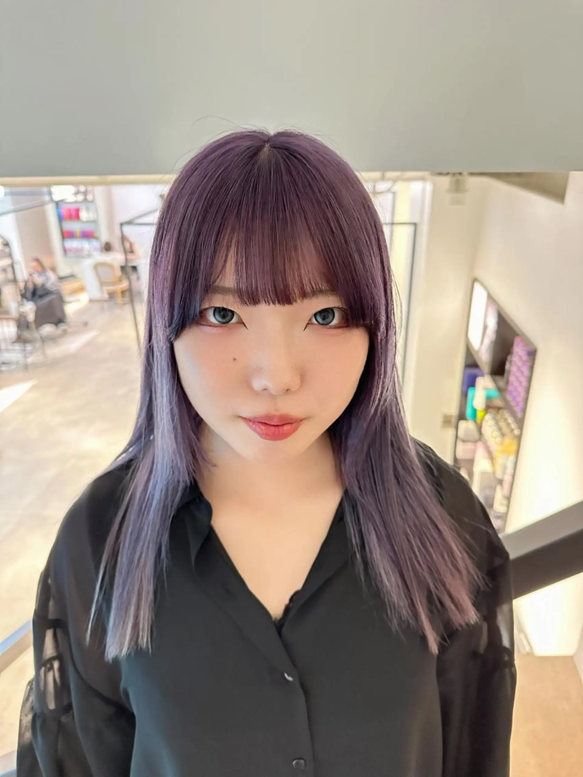 ロング カラー ヘアアレンジ パープルカラー ハイトーン特化 pepe🎀のヘアスタイル