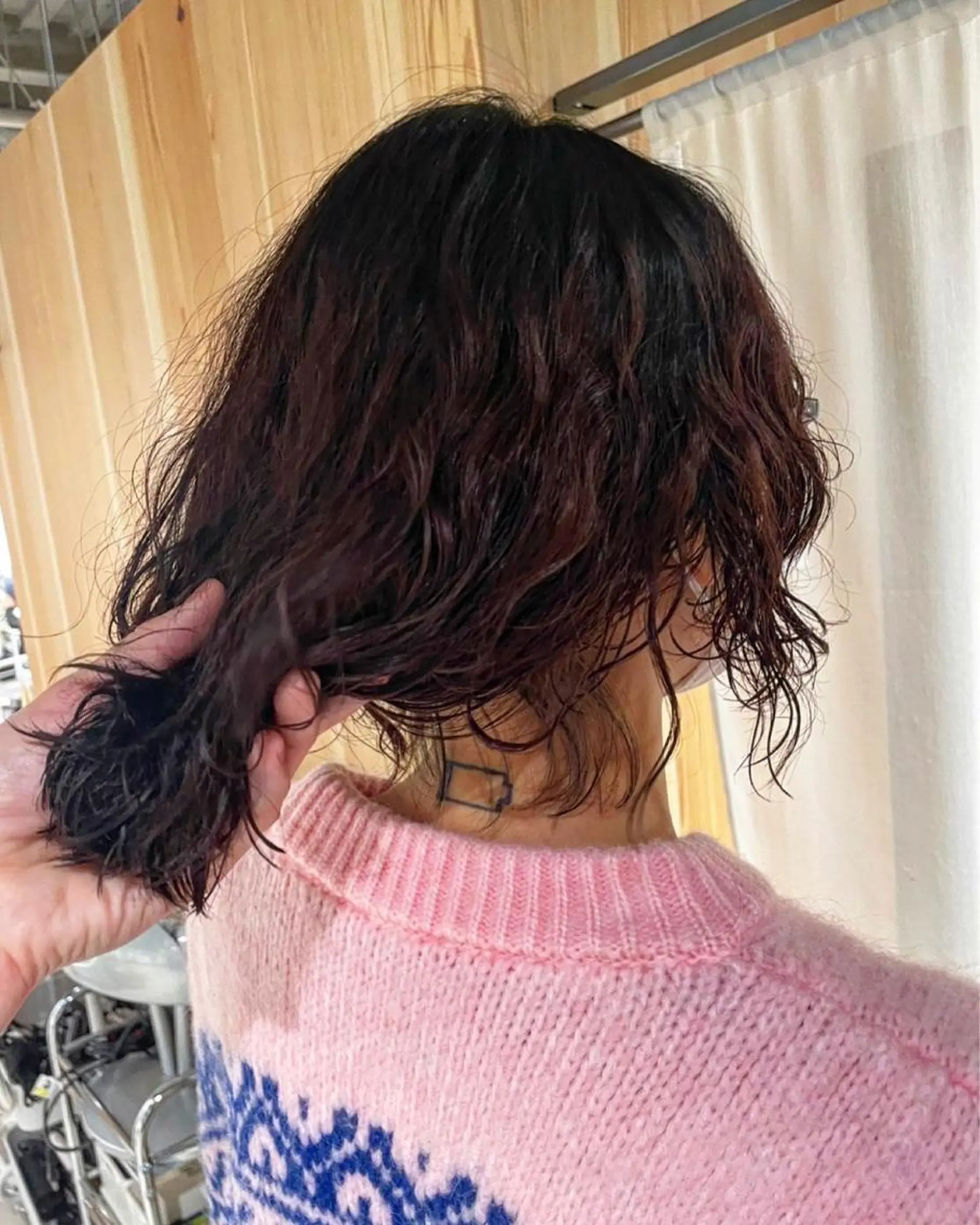 ミディアム カラー パーマ ミディアムパーマ 吉田一輝 外国人パーマのヘアスタイル