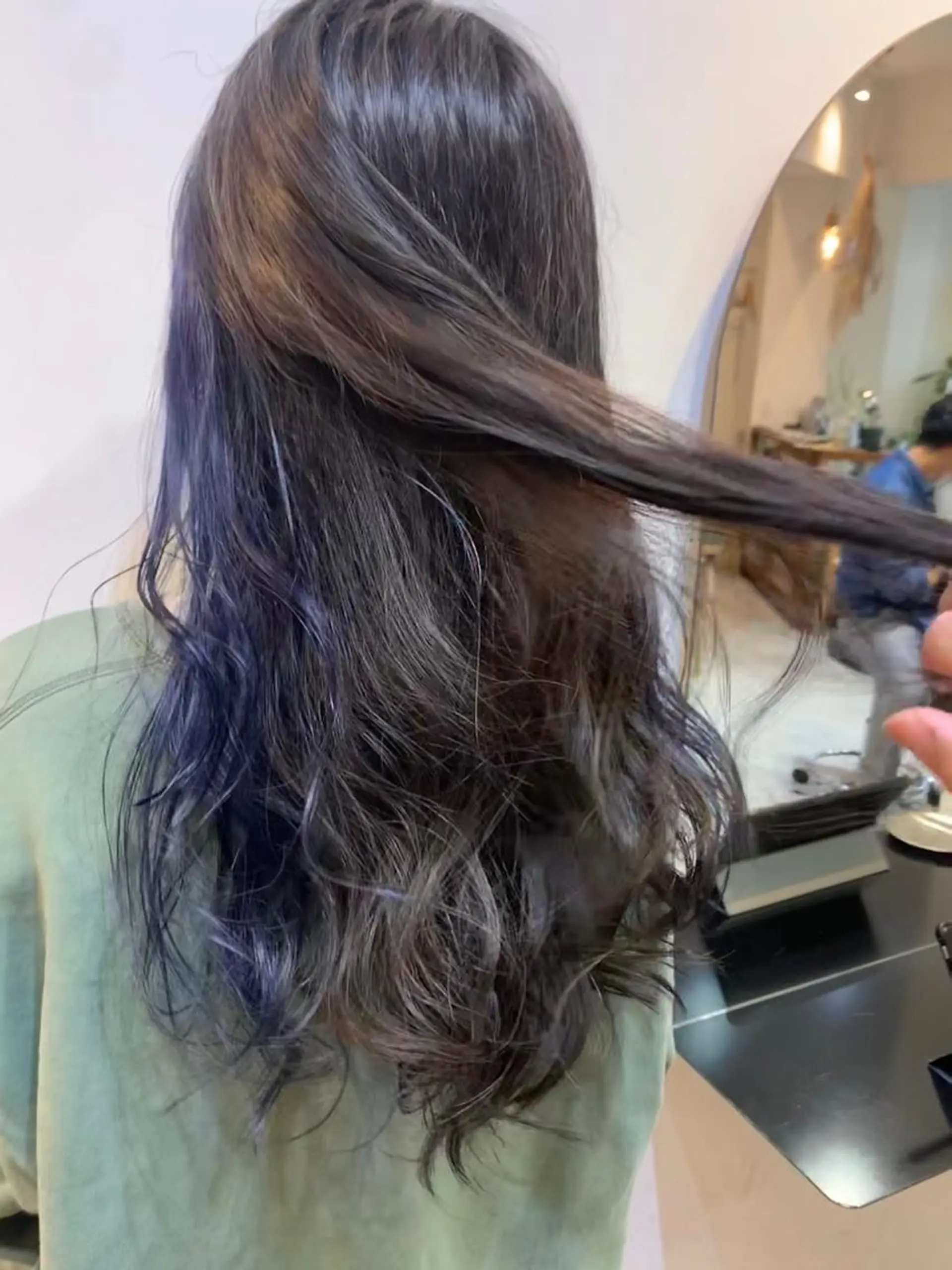 ロング カラー ブリーチ ブルーカラー ブルージュ 透明感カラー グレージュ ヘアカラー 中目黒🌼 🌼ハナのヘアスタイル