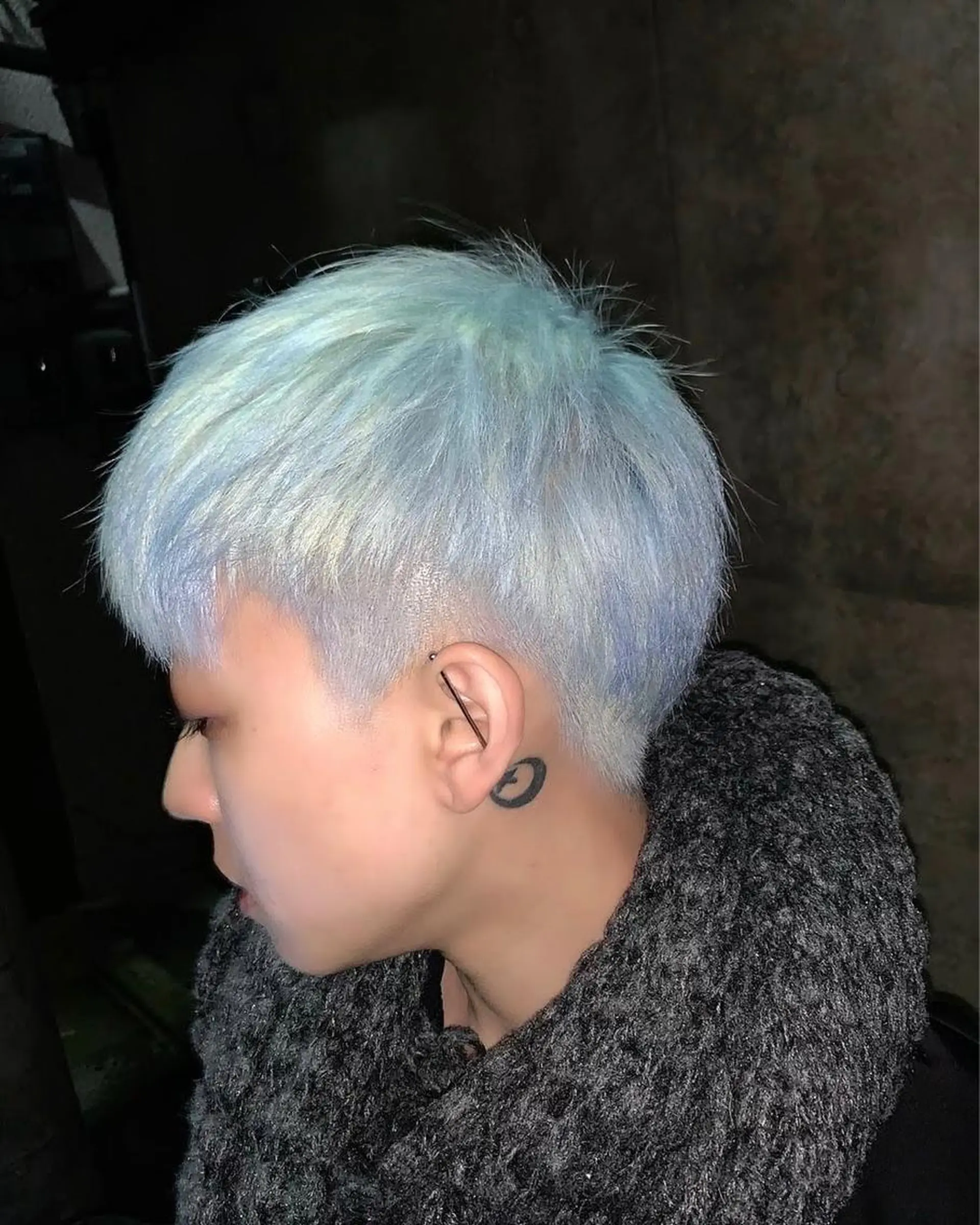 ショート カラー ブリーチ ブルーカラー ハイトーンカラー ヘアカラー #ケアブリーチ# MASAのヘアスタイル