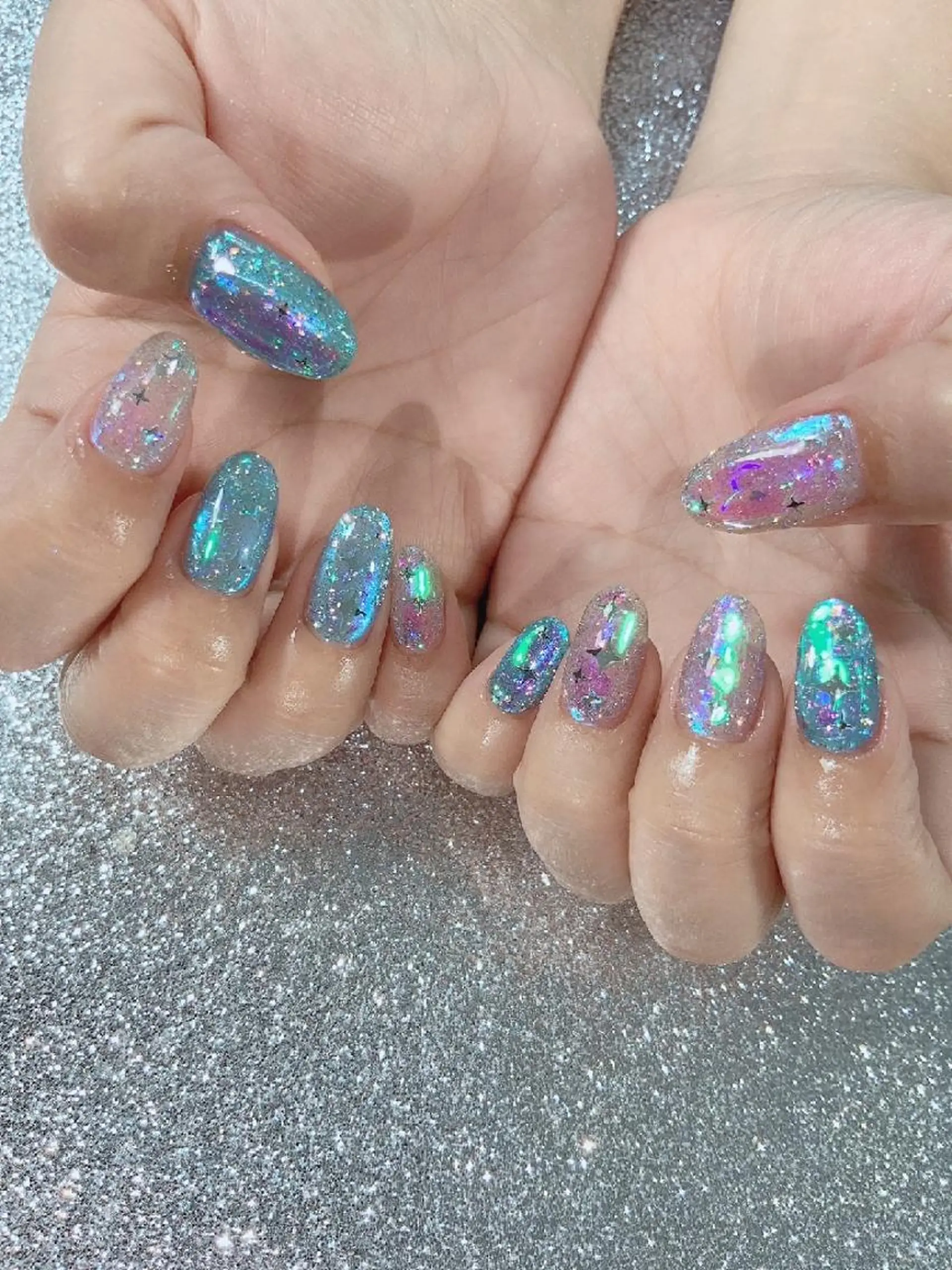 ネイル 氷ネイル・うるうるネイル   MAKInailのネイルデザイン