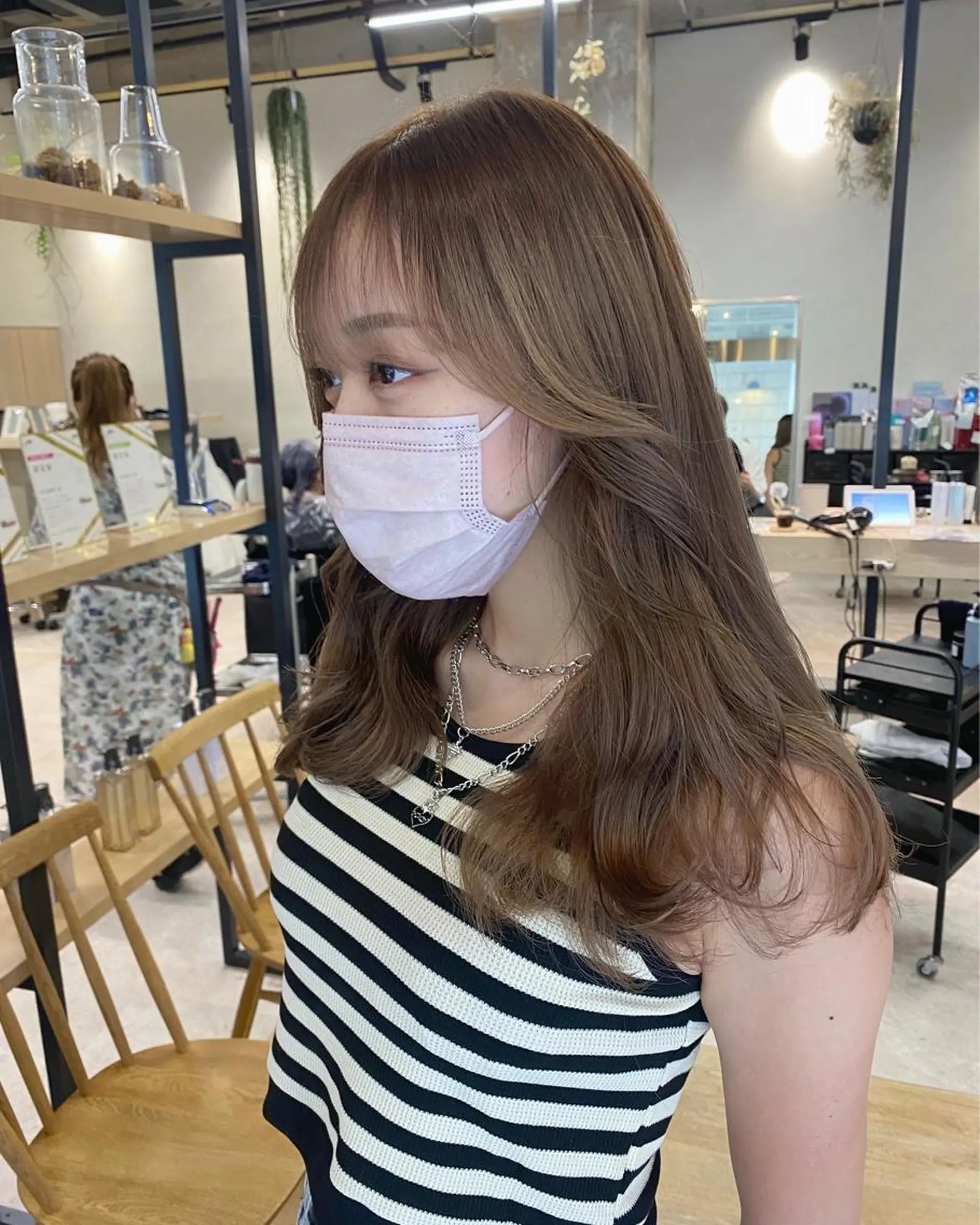 ロング 韓国風ヘア メンズ縮毛矯正 ニュアンスパーマのヘアスタイル