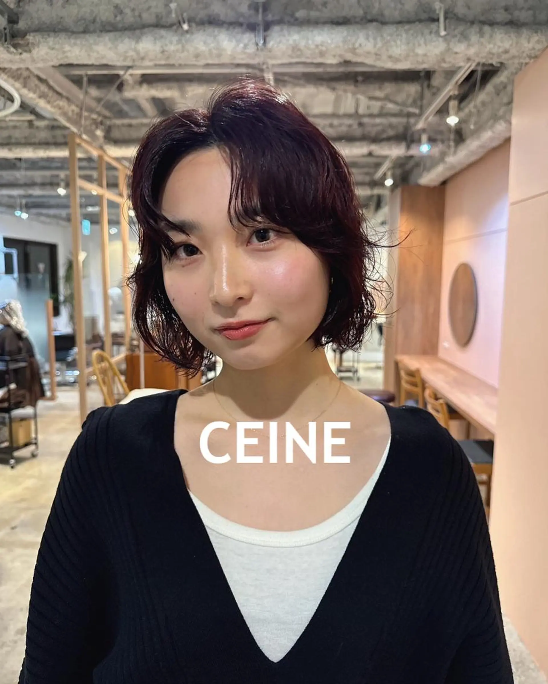 ショート カラー パーマ ショートボブ アディクシーカラー ブリーチ ケアブリーチ デザインカラー カット CEINE OURのヘアスタイル