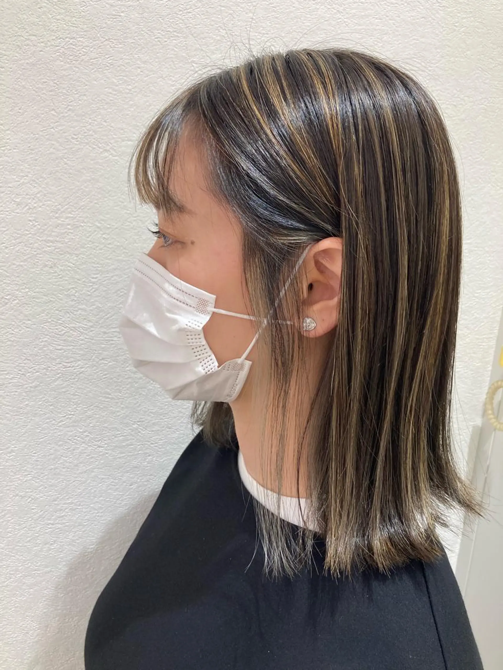 ミディアム カラー ヘアカラー 野村 さなみ✨ぱっつんボブのヘアスタイル