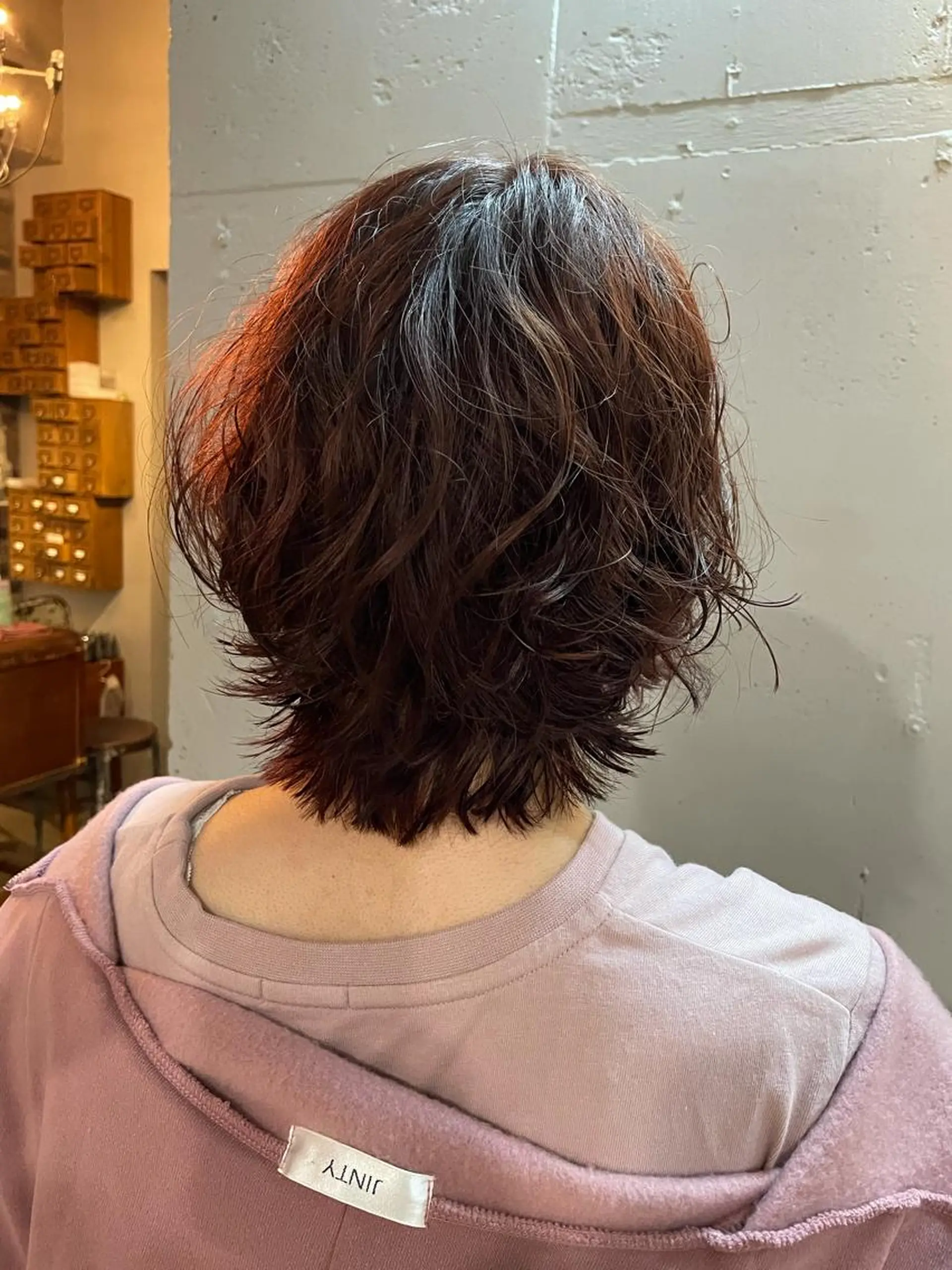 ミディアム カラー パーマ ミディアムパーマ 外ハネヘア カット ヘアカラー パーマ トリートメント 🍀アレンジ簡単ヘア ☘️石田万里奈🍀のヘアスタイル