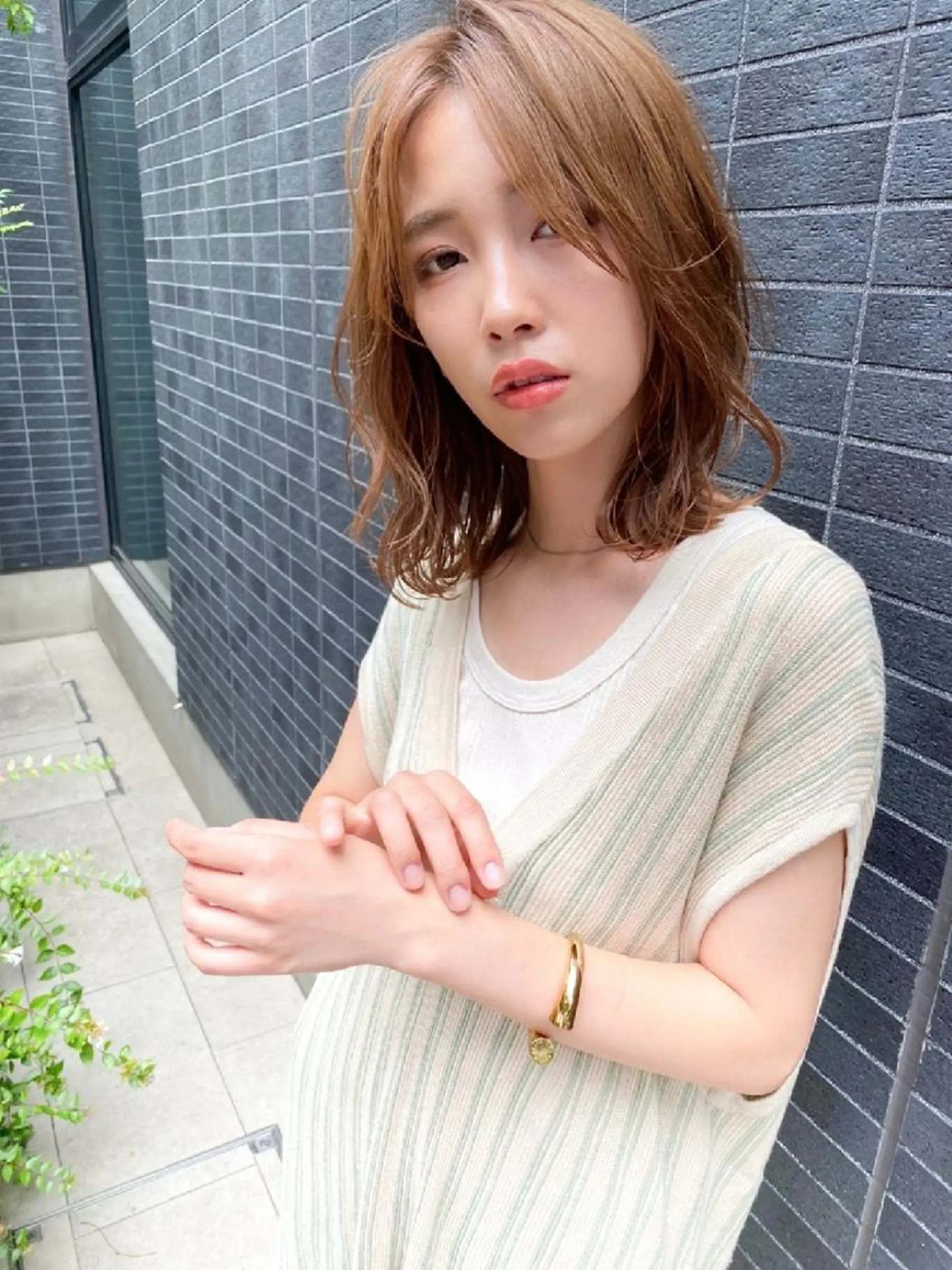 ミディアム ミディアムパーマ TLUUS所属・髪質改善:クロスパー マ特化型⭐中西雄大✂のヘアスタイル