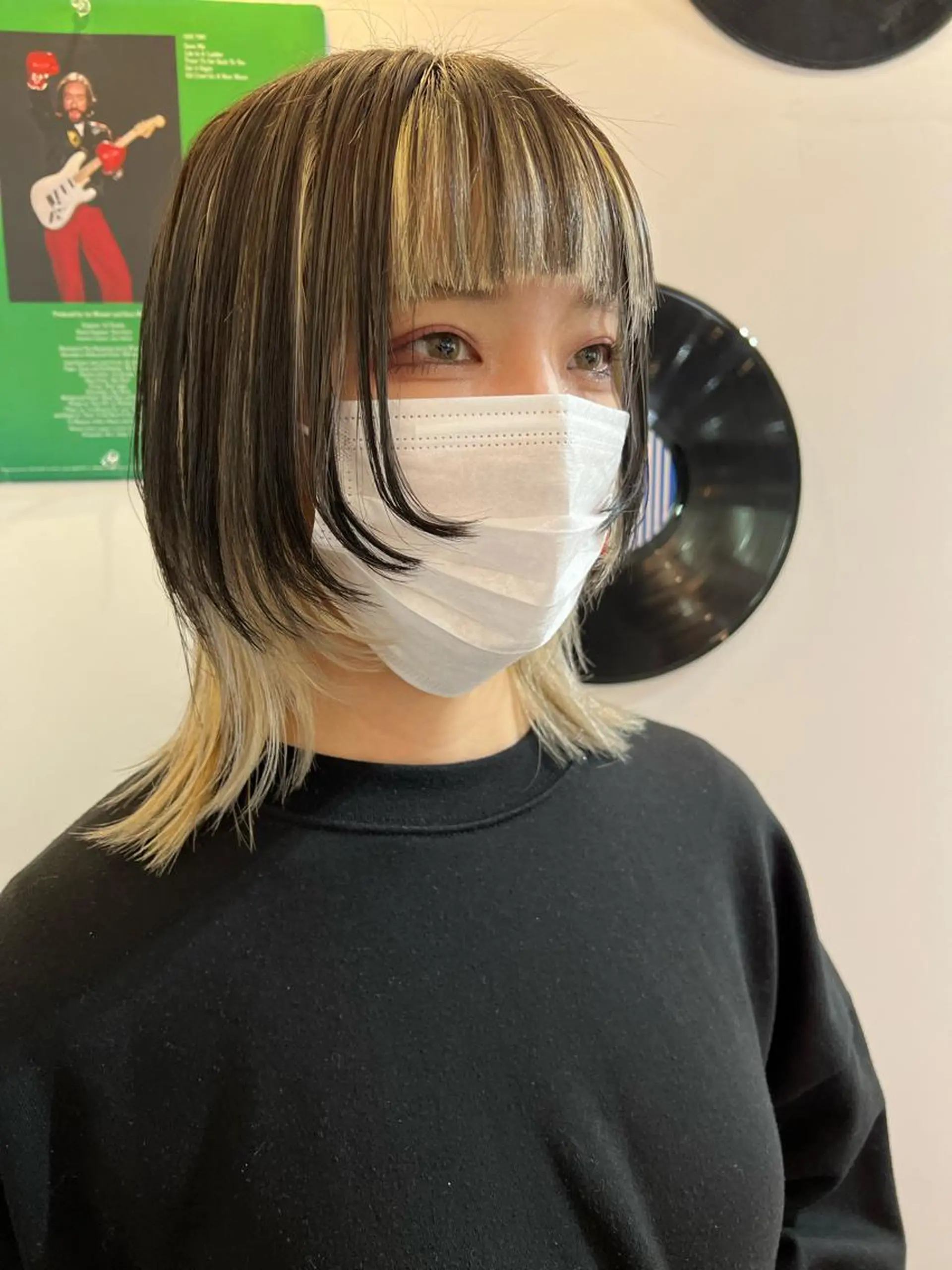 ミディアム カラー ヘアアレンジ 🧨ブリーチー×ボブ レイヤー💎じゅえるのヘアスタイル