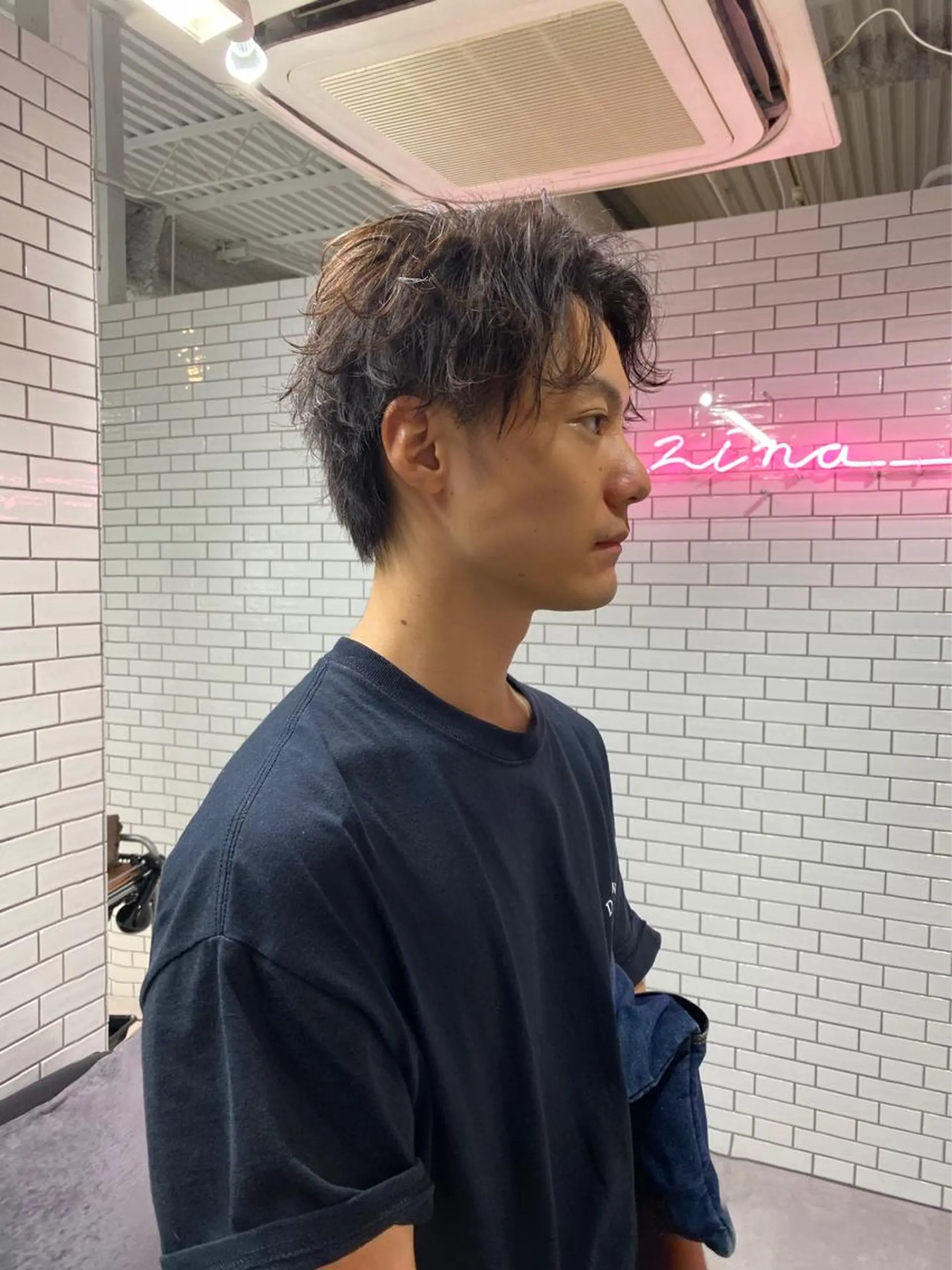 パーマ メンズ センターパート メンズパーマ BLEUNIR  心斎橋所属・心斎橋本町メンズ 美容師ユースケのヘアスタイル