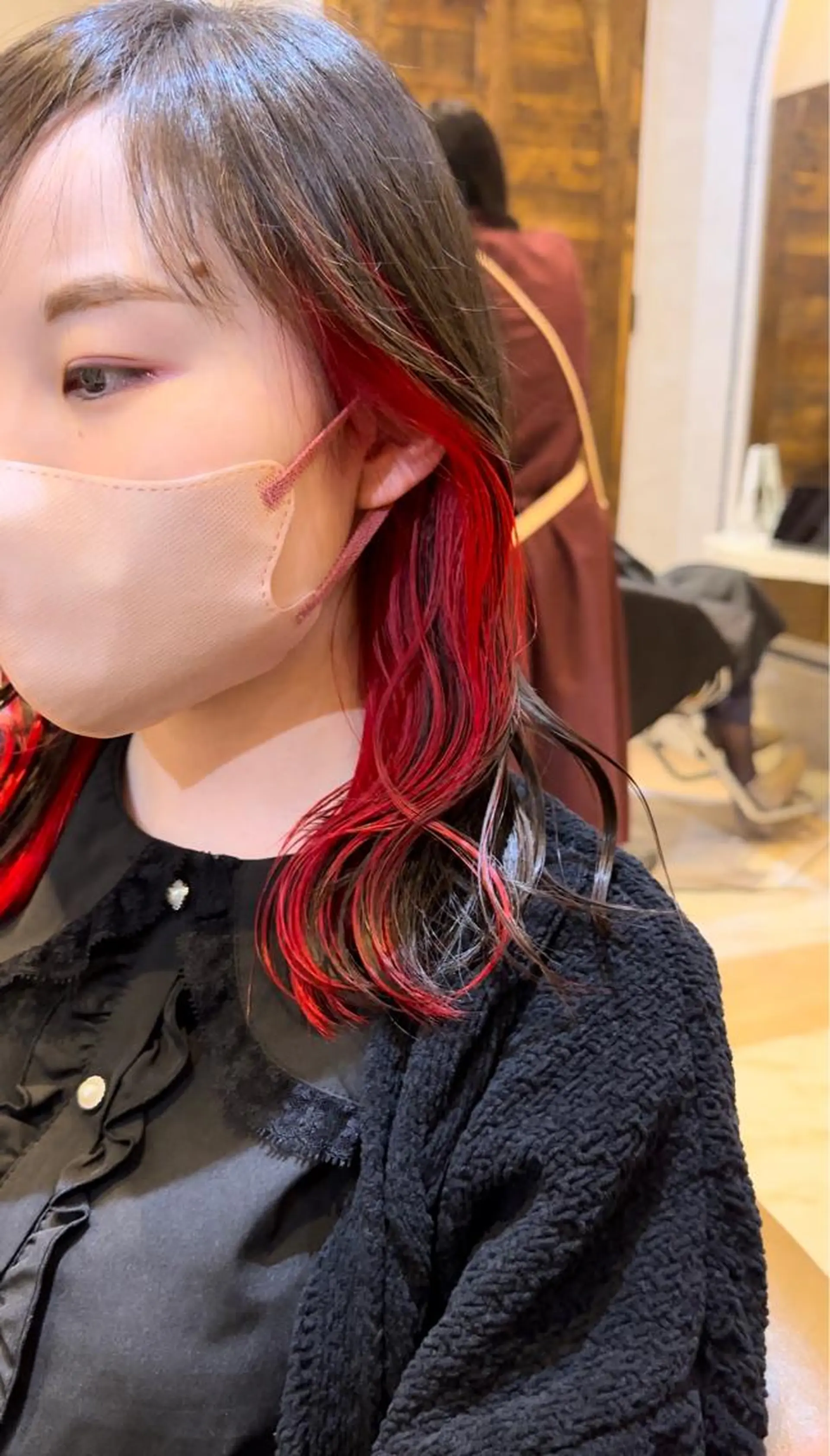 ミディアム ヘアカラー トリートメント ブリーチなしダブル カラー縮毛矯正 下野のヘアスタイル