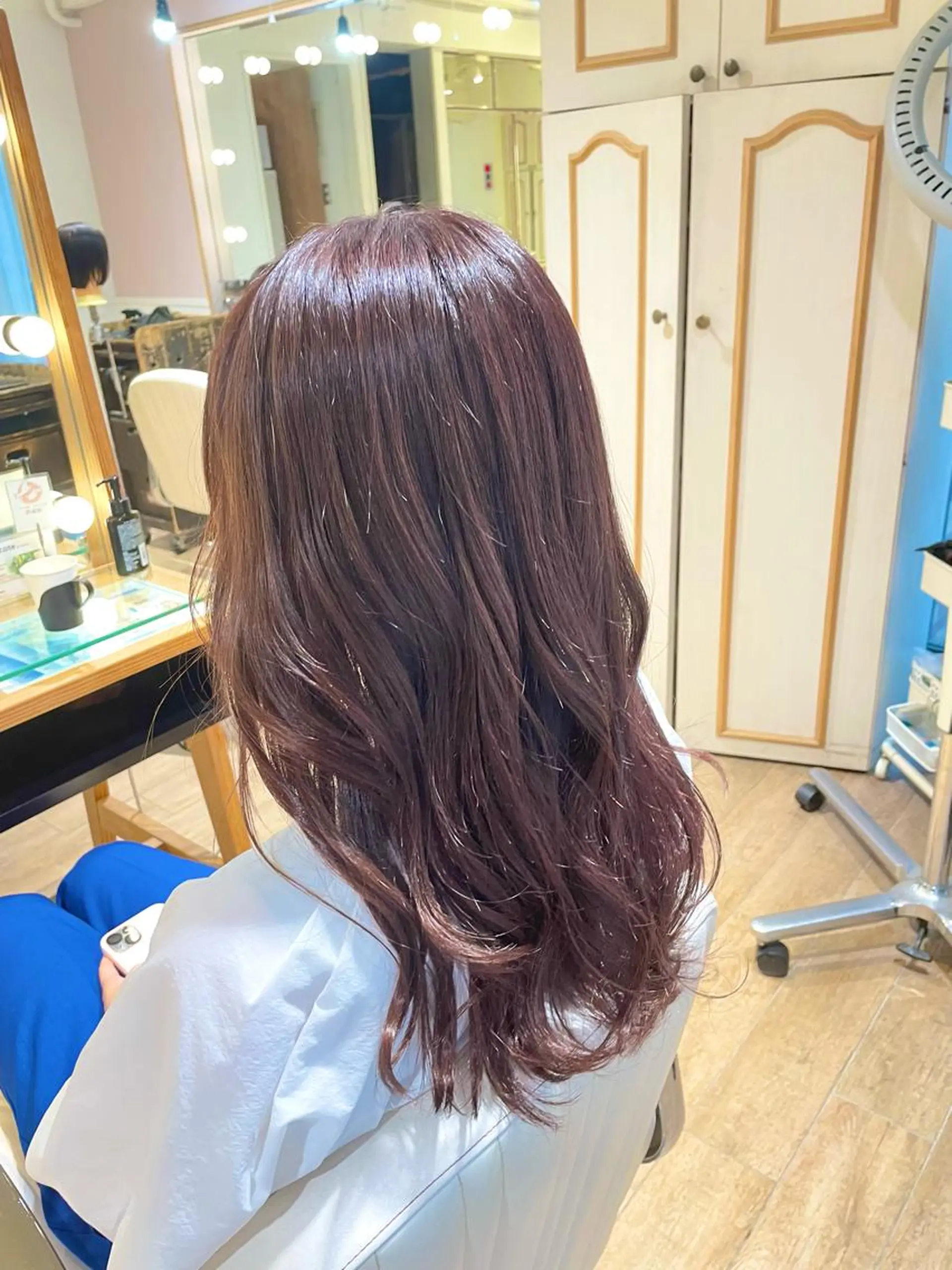 ロング カラー ヘアアレンジ ヘアカラー トリートメント ハイトーンピンク🍑 ブリーチ🍑RINAのヘアスタイル